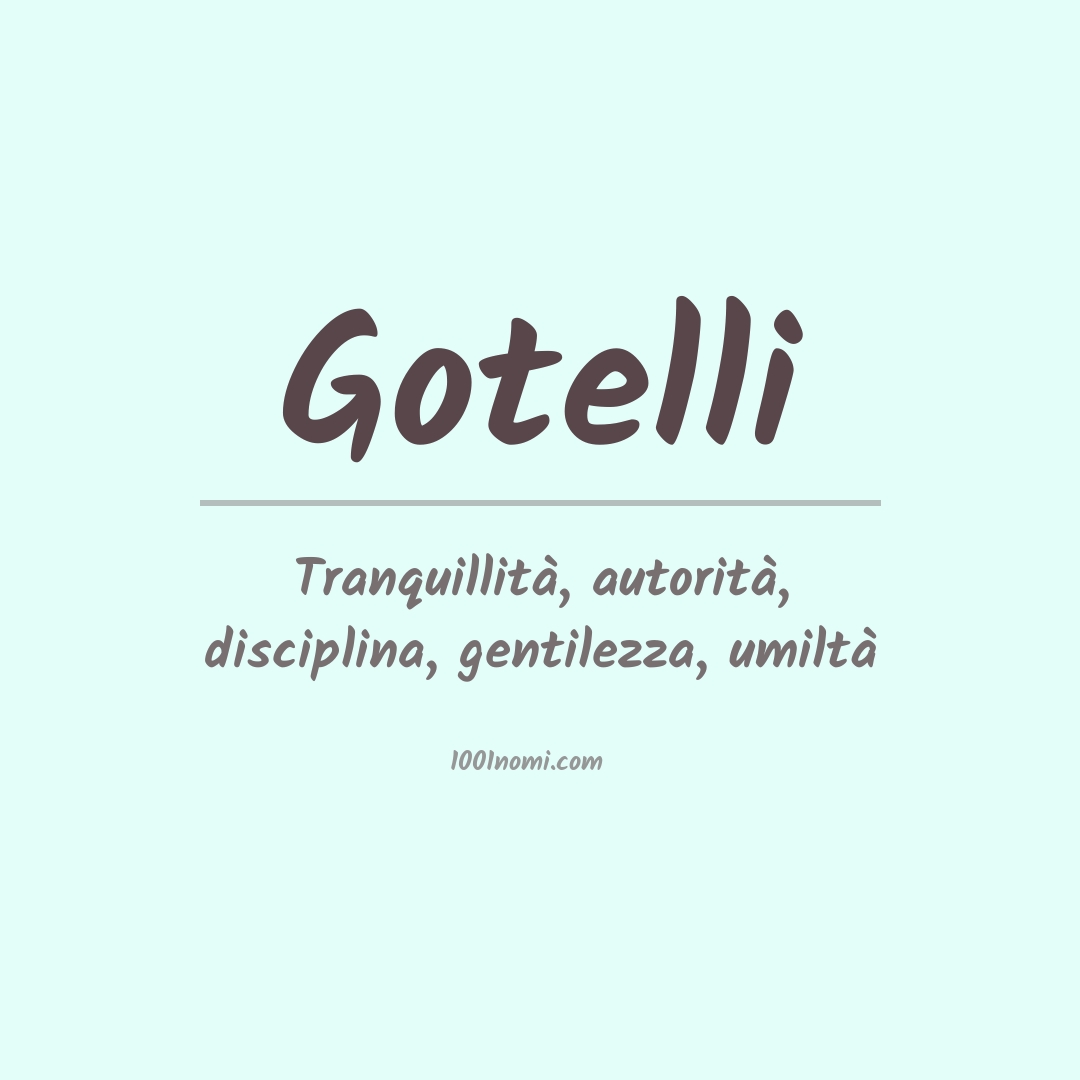 Significato del nome Gotelli