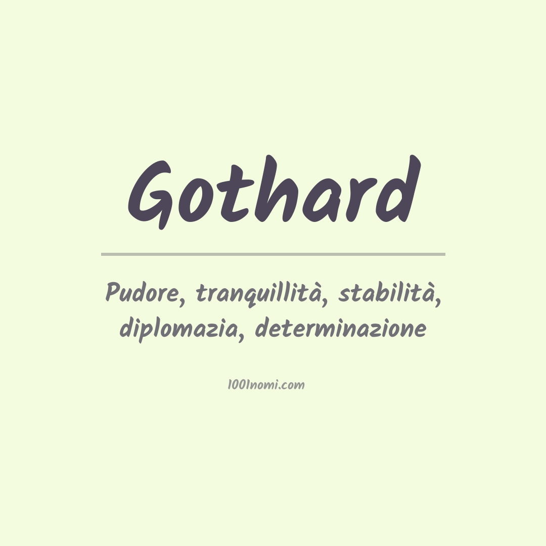 Significato del nome Gothard