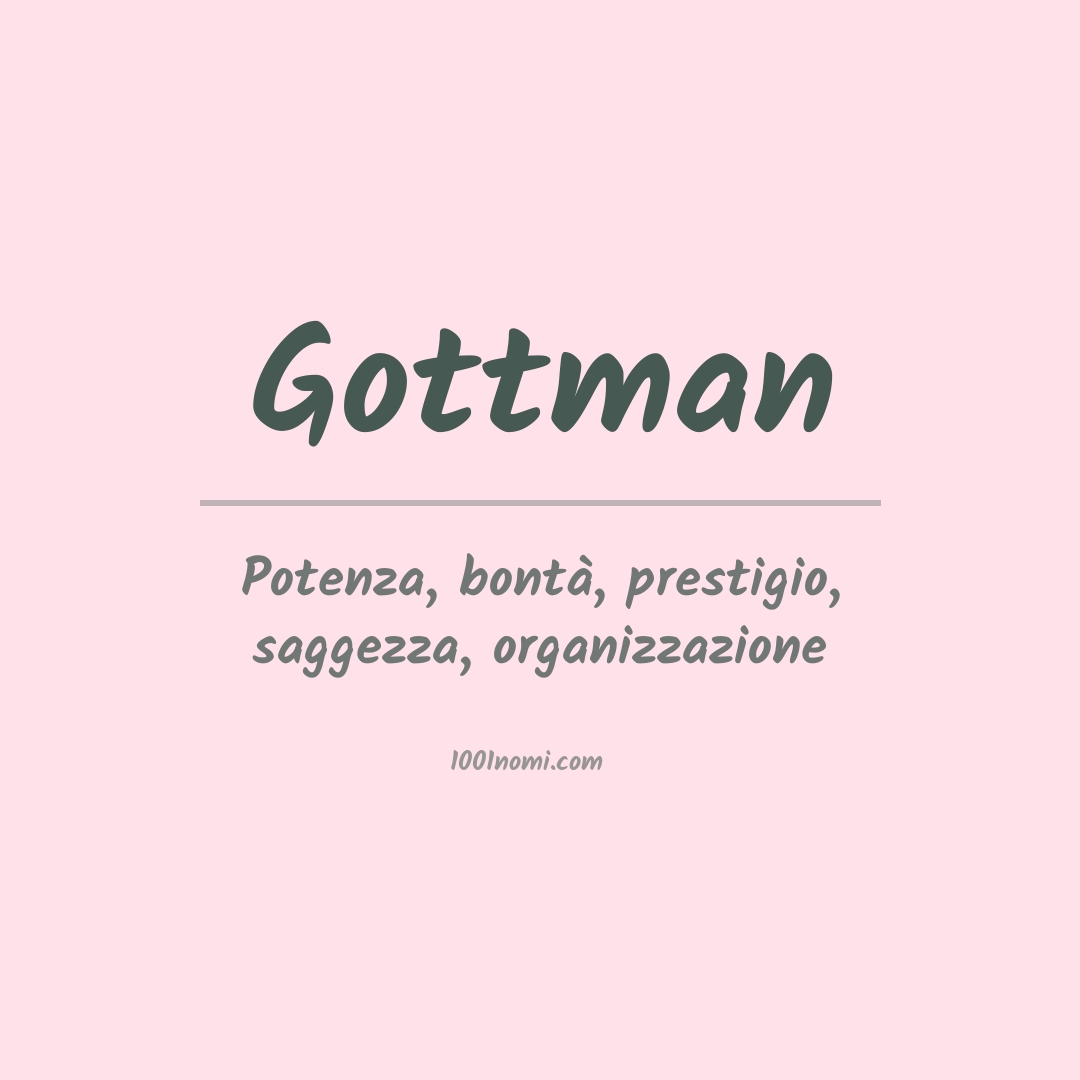 Significato del nome Gottman