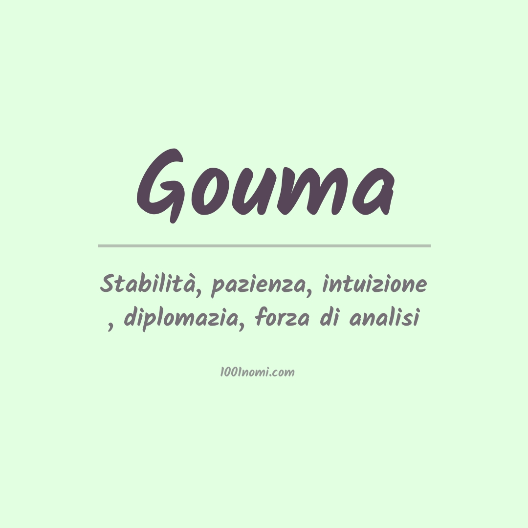 Significato del nome Gouma Significato del nome Gouma