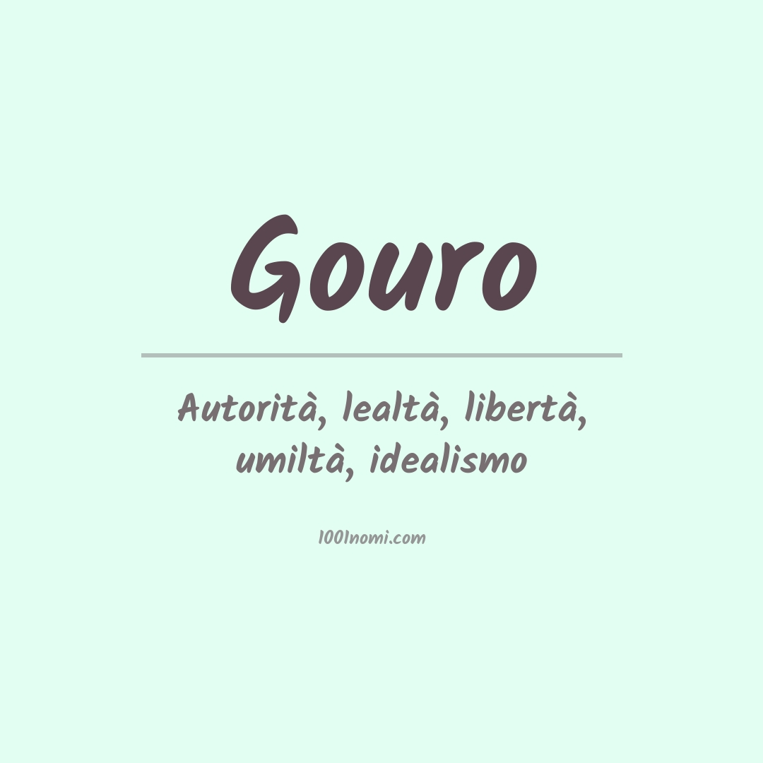 Significato del nome Gouro Significato del nome Gouro