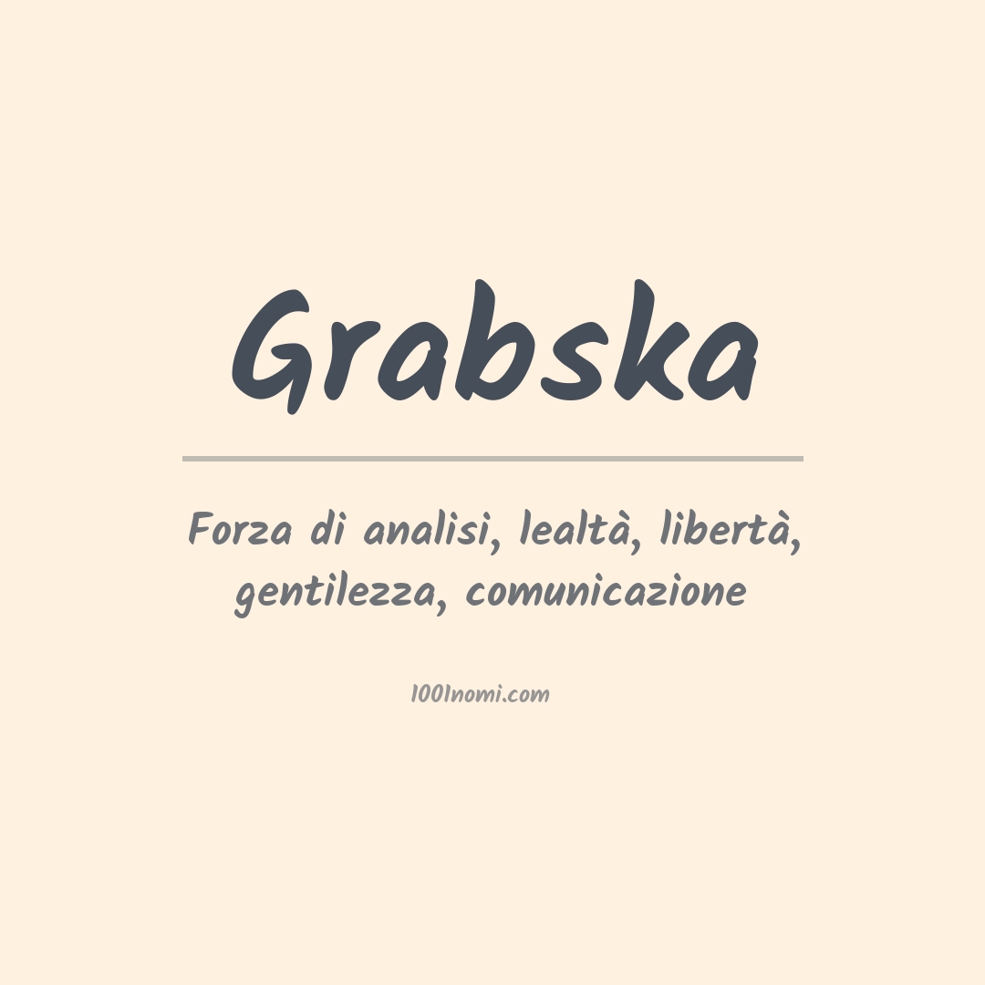 Significato del nome Grabska Significato del nome Grabska