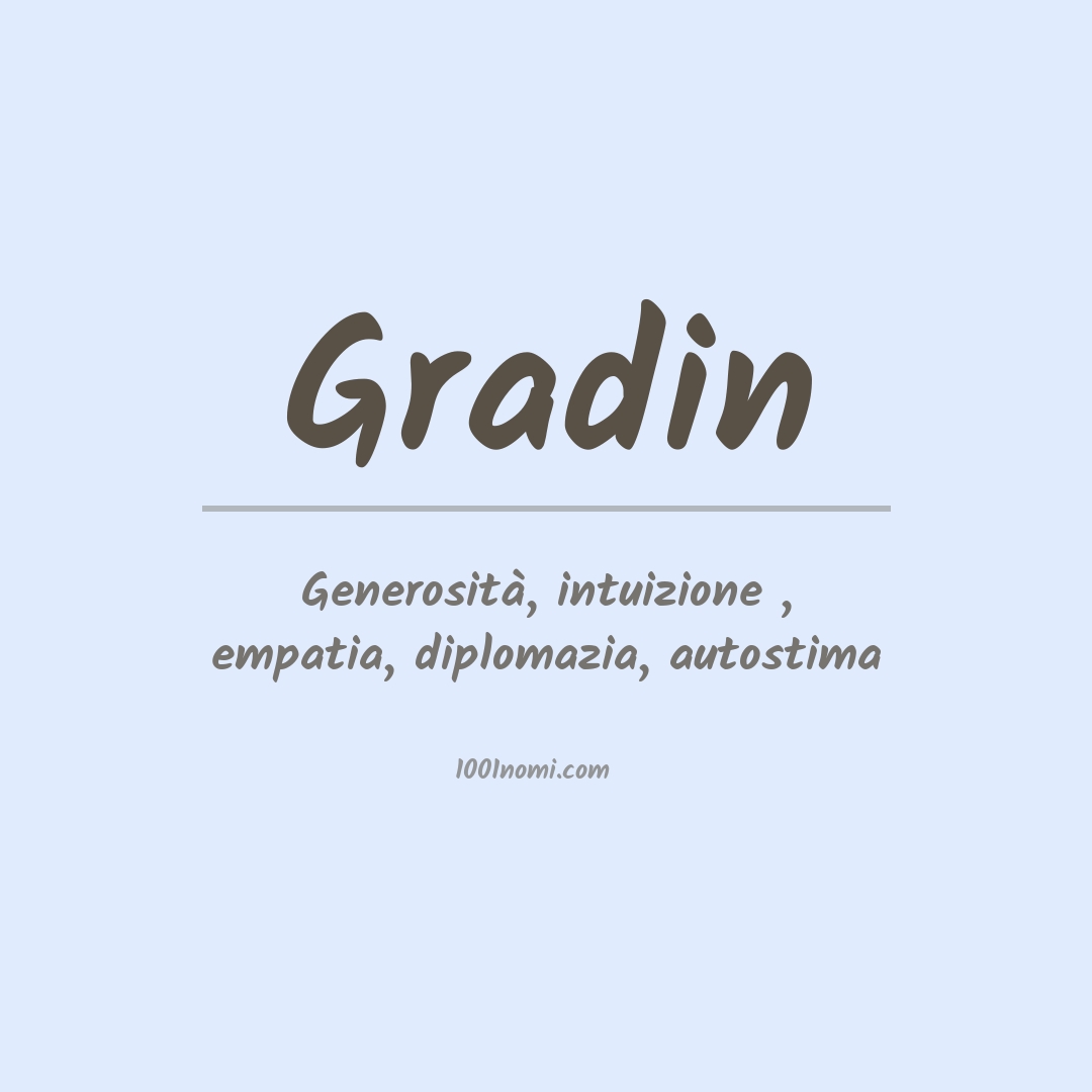 Significato del nome Gradin Significato del nome Gradin