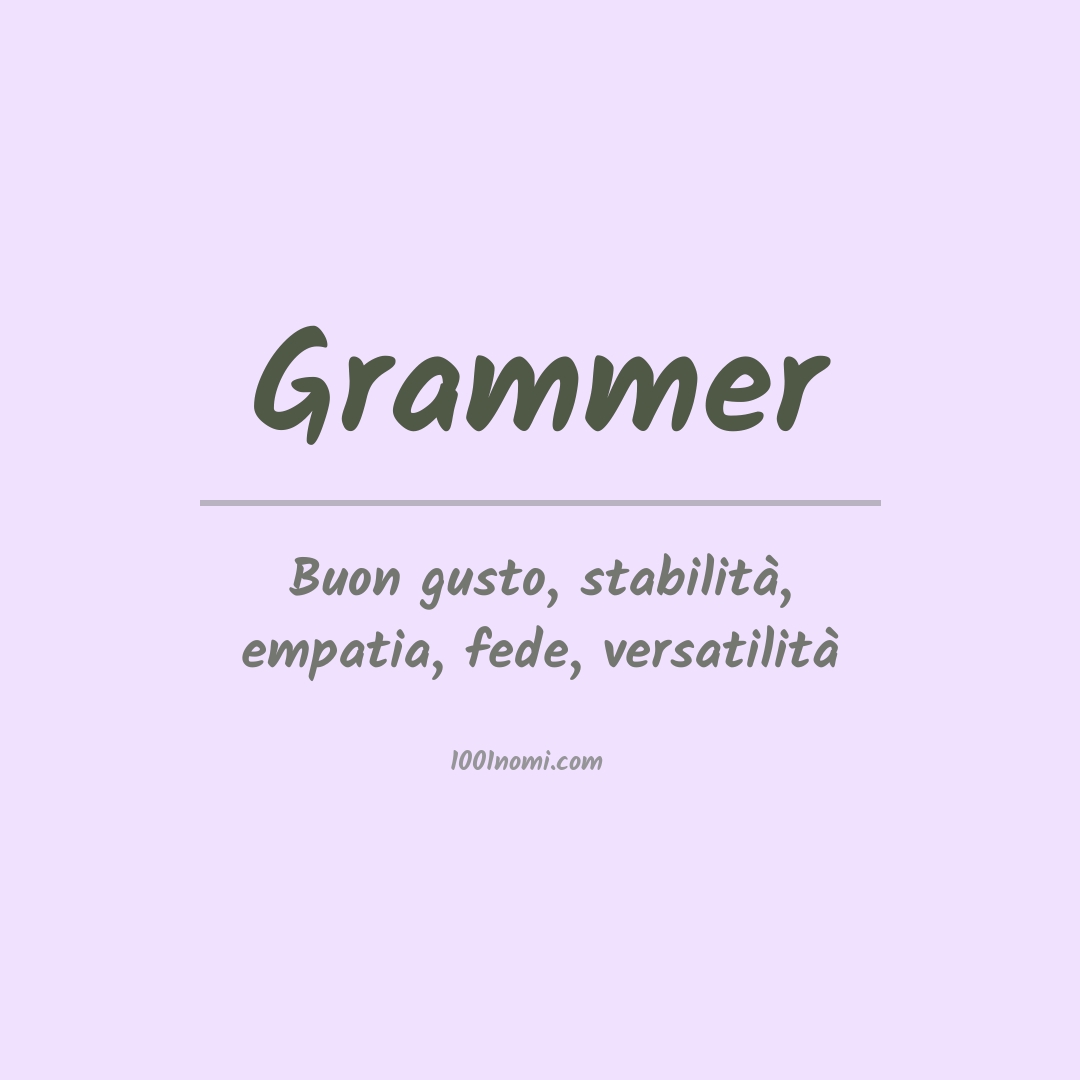 Significato del nome Grammer