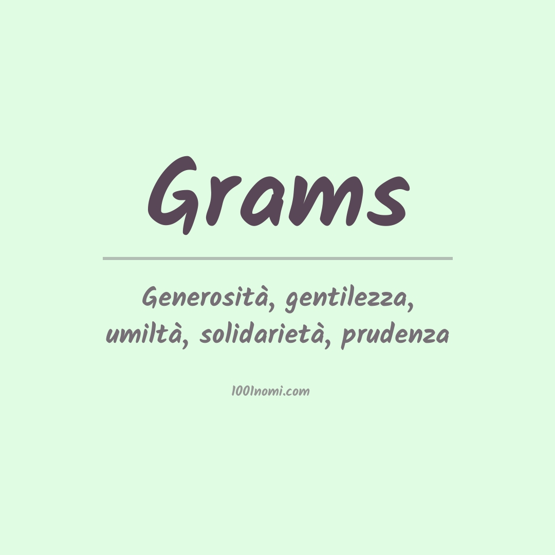 Significato del nome Grams