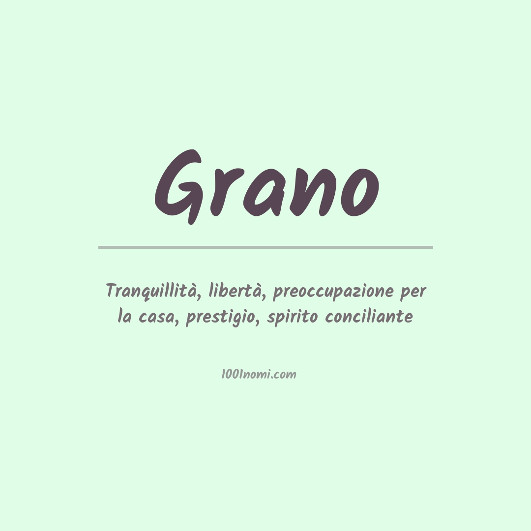 Significato del nome Grano