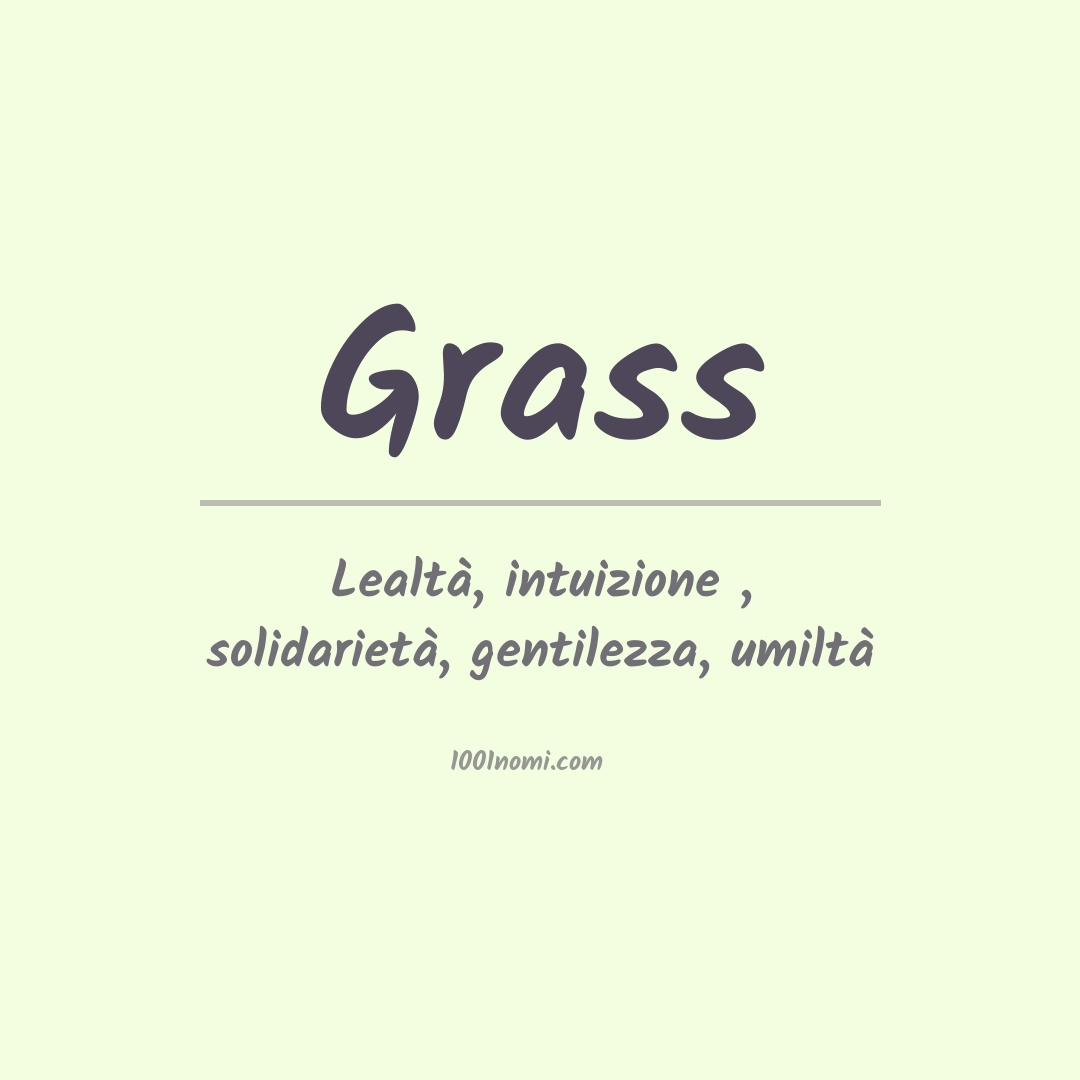 Significato del nome Grass