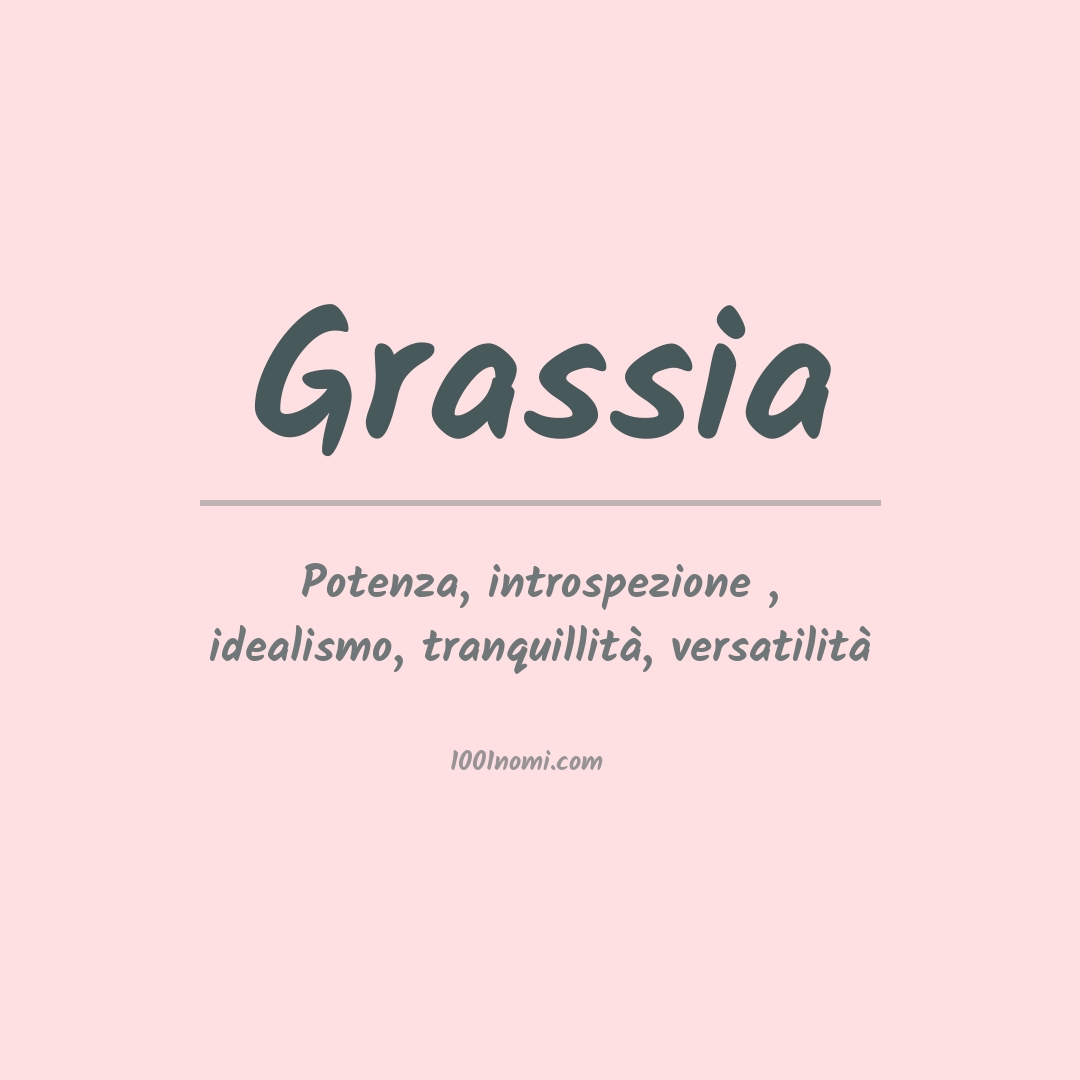 Significato del nome Grassia