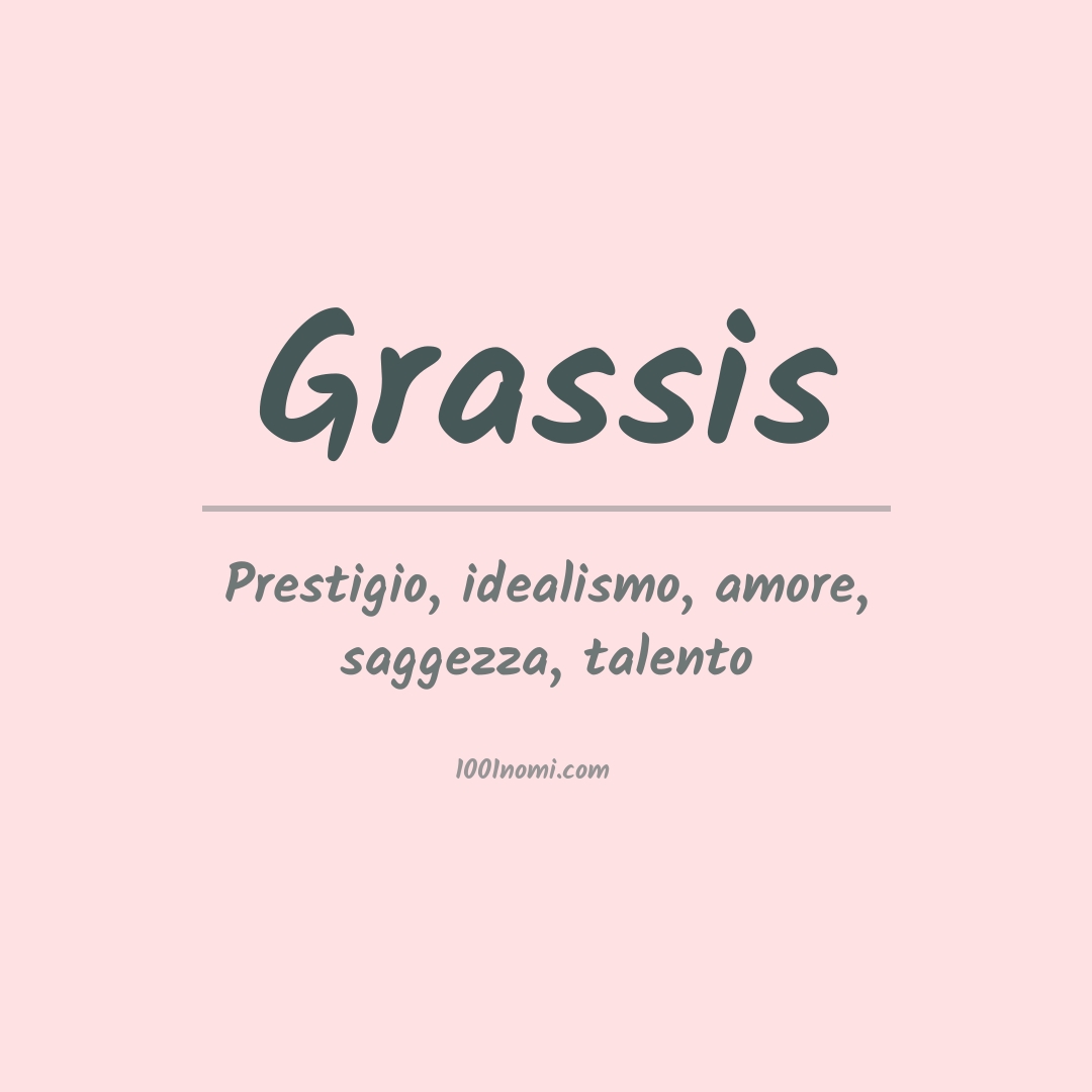 Significato del nome Grassis Significato del nome Grassis