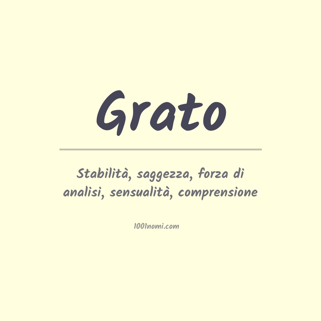 Significato del nome Grato Significato del nome Grato