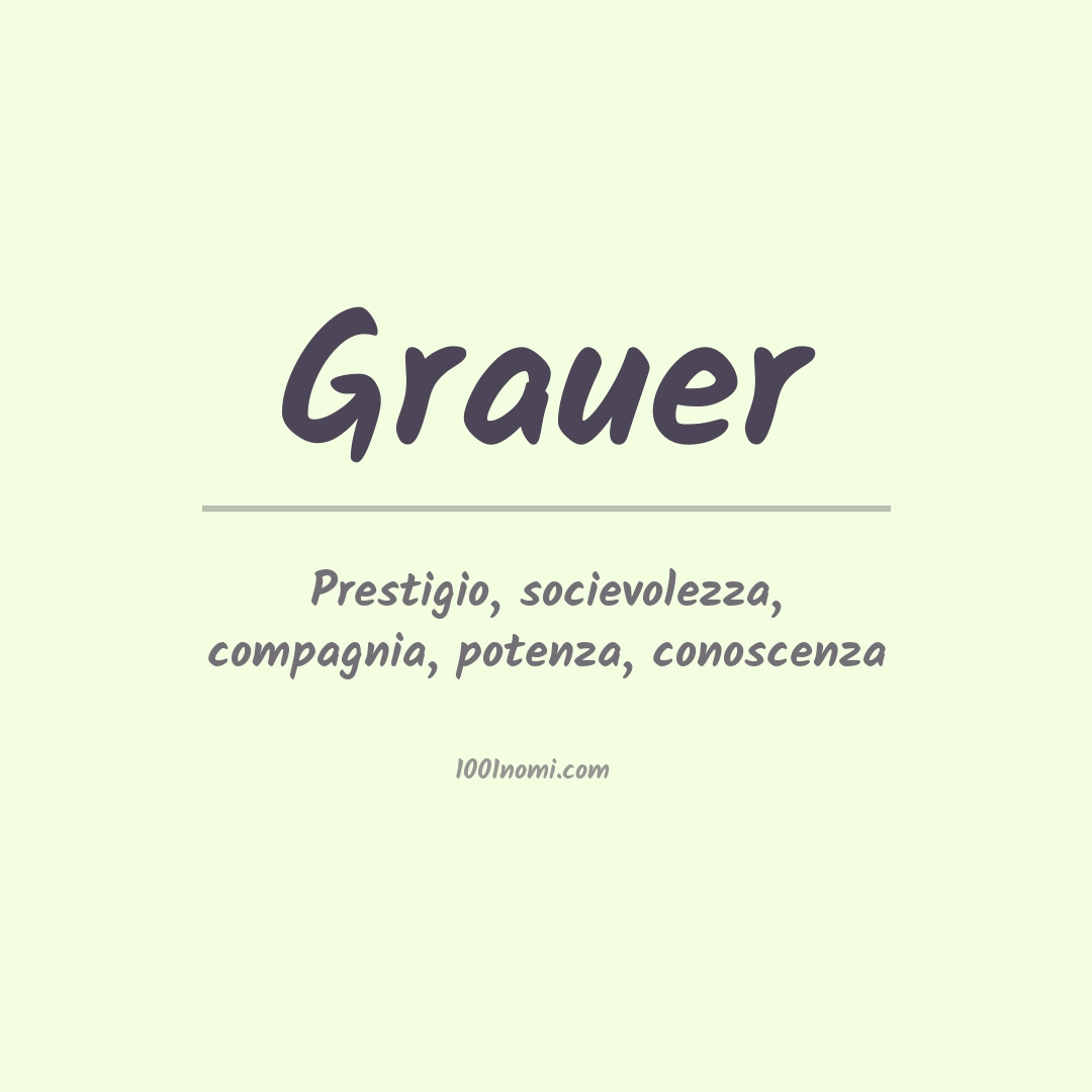 Significato del nome Grauer