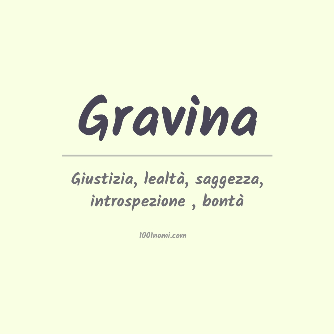 Significato del nome Gravina