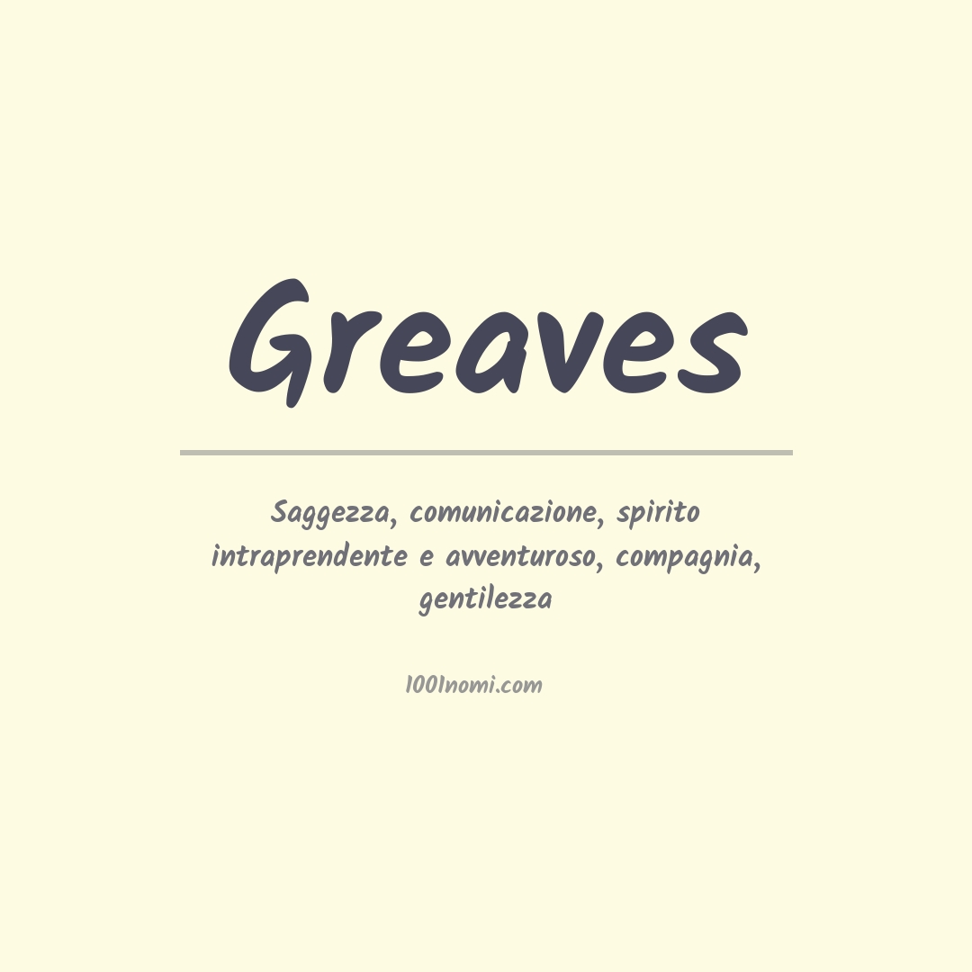 Significato del nome Greaves