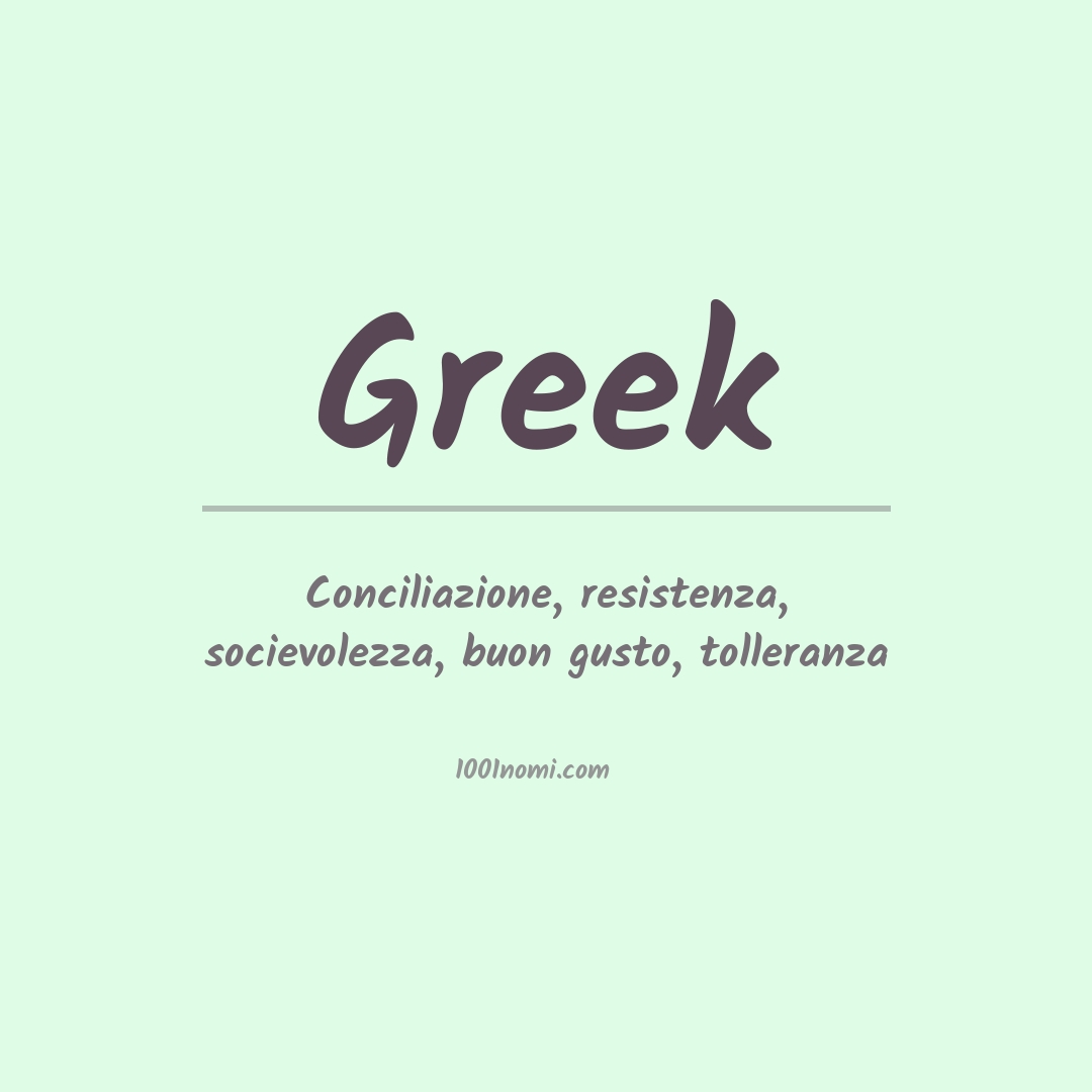 Significato del nome Greek