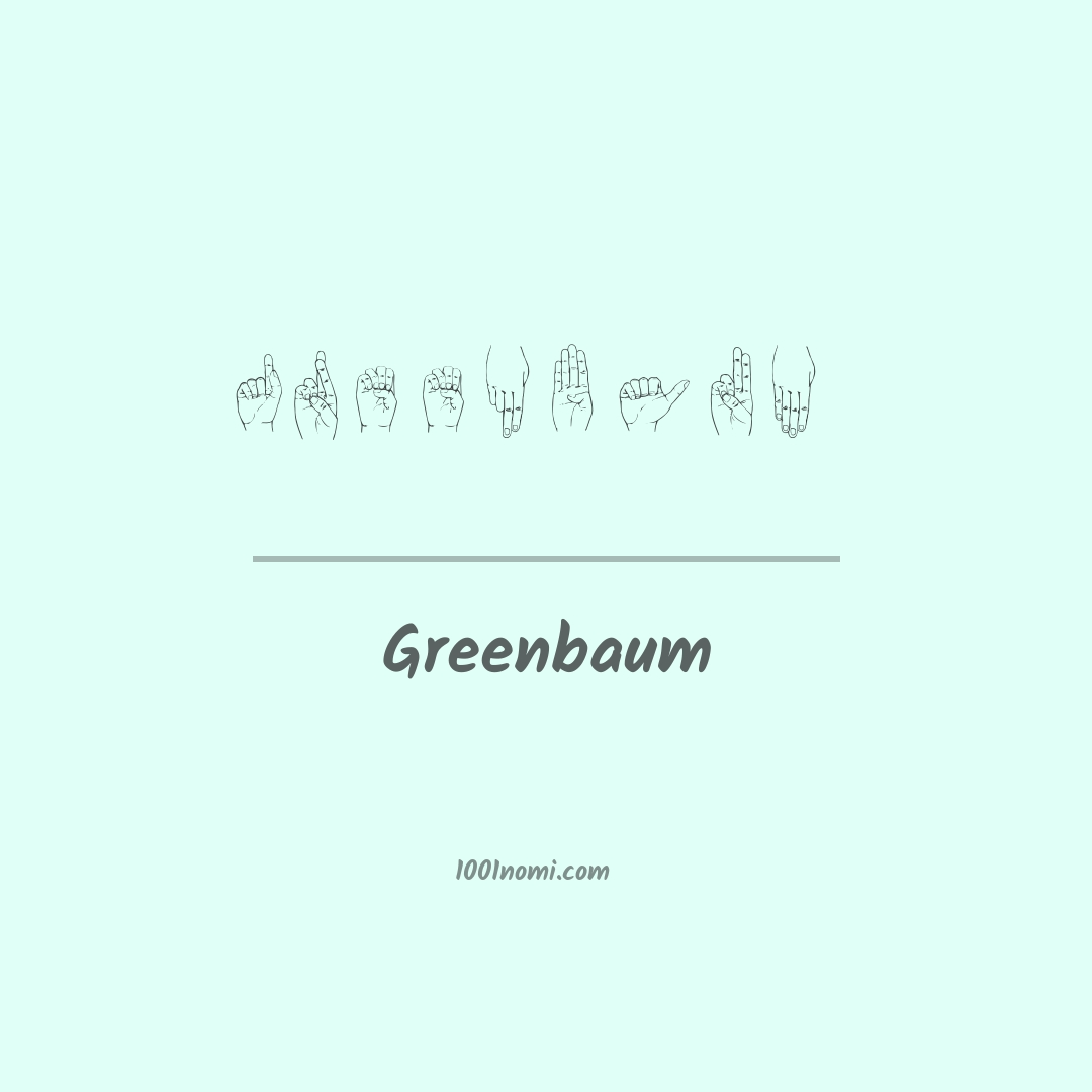 Greenbaum nella lingua dei segni