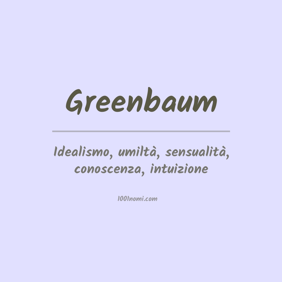 Significato del nome Greenbaum