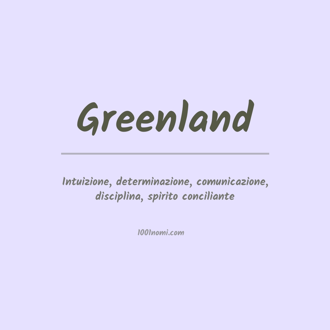 Significato del nome Greenland