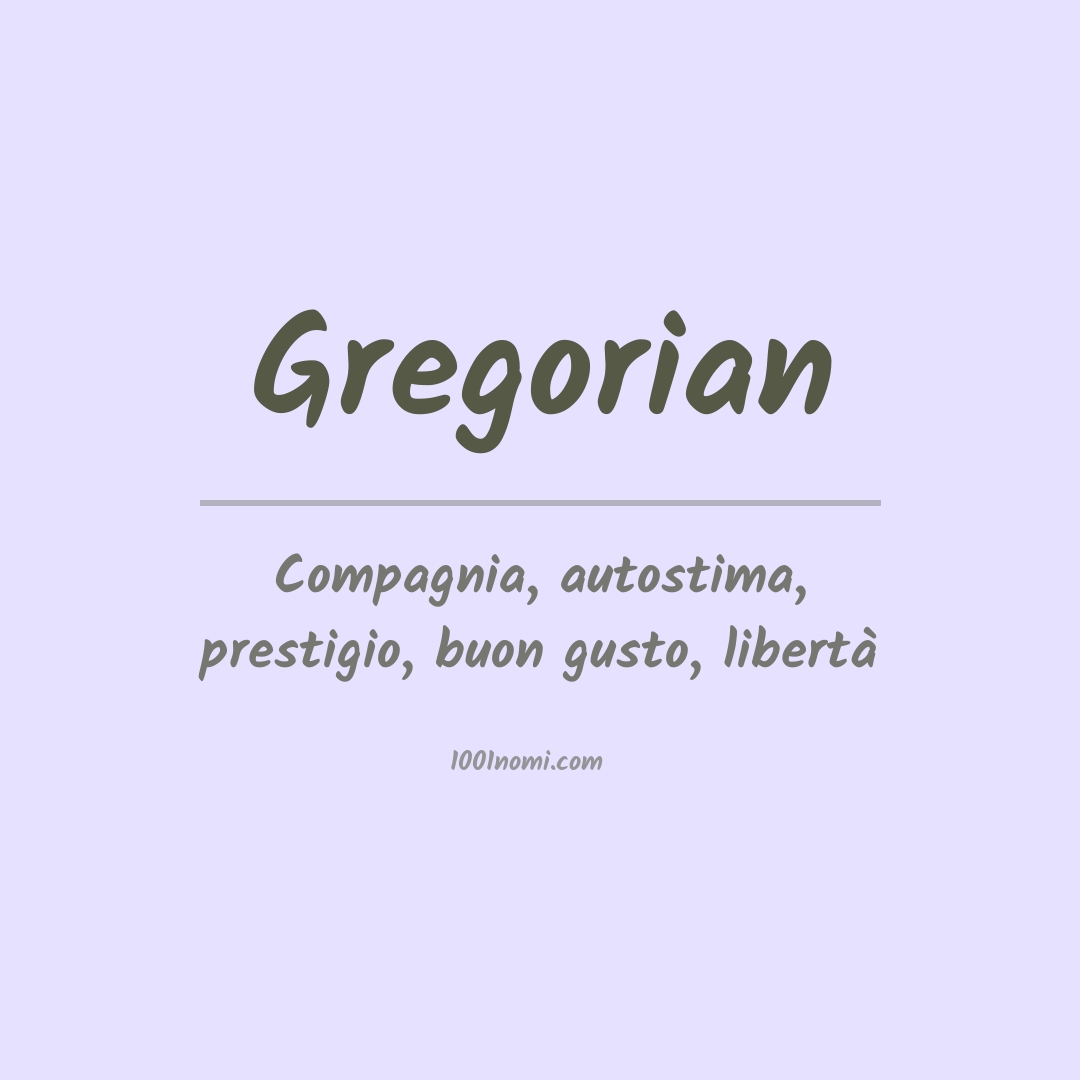 Significato del nome Gregorian