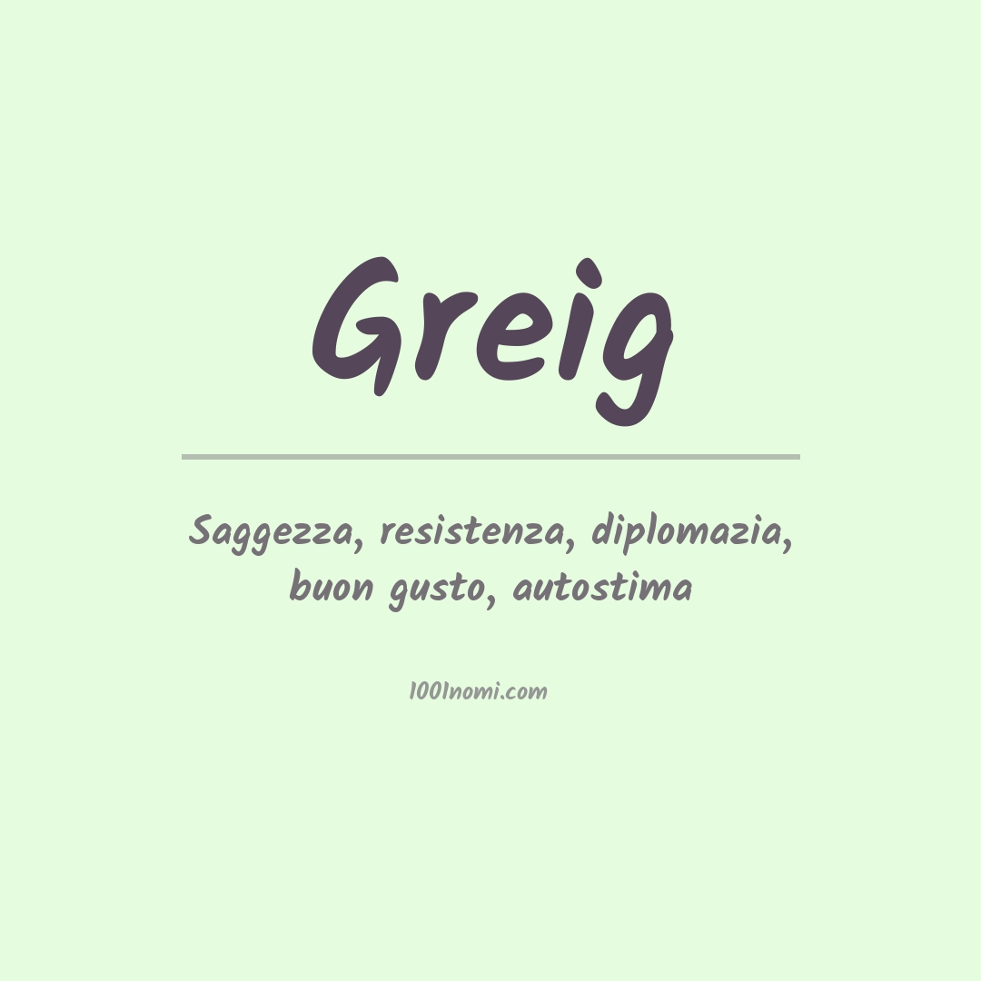 Significato del nome Greig