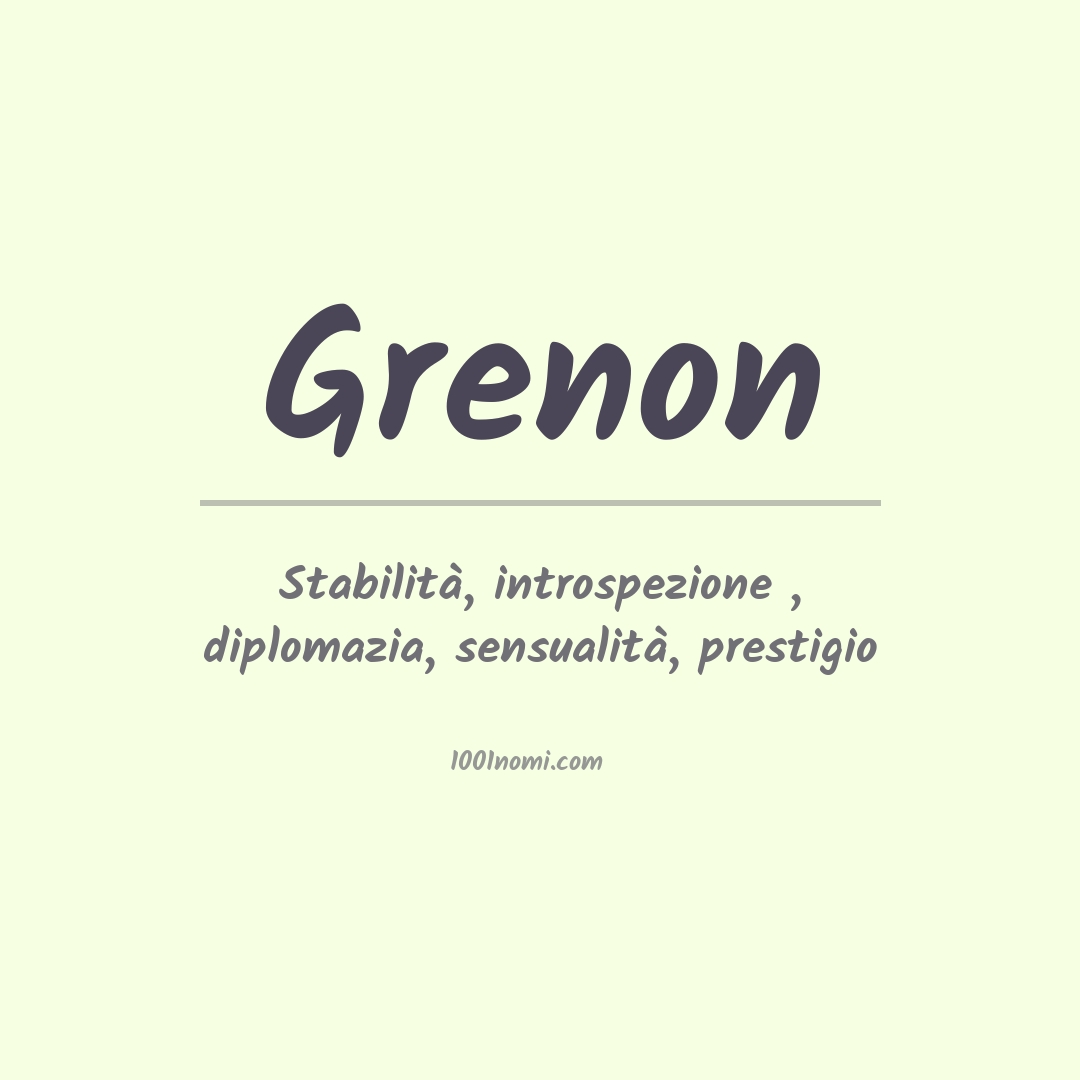 Significato del nome Grenon