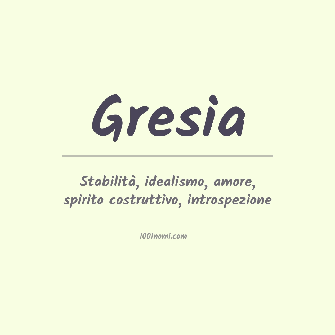 Significato del nome Gresia Significato del nome Gresia