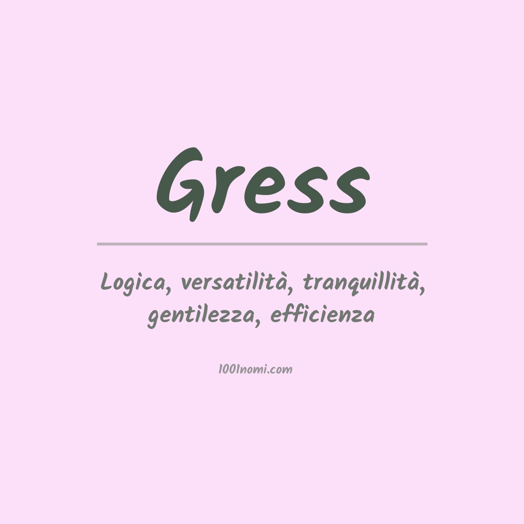 Significato del nome Gress