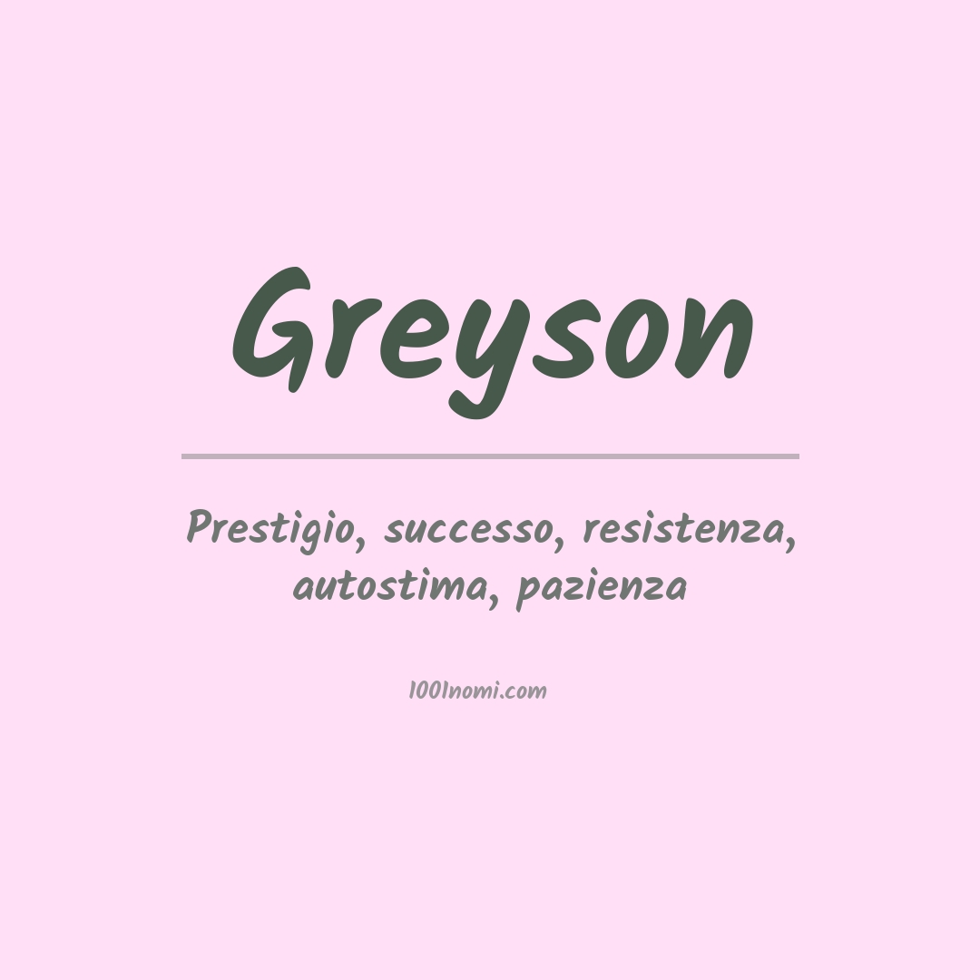 Significato del nome Greyson