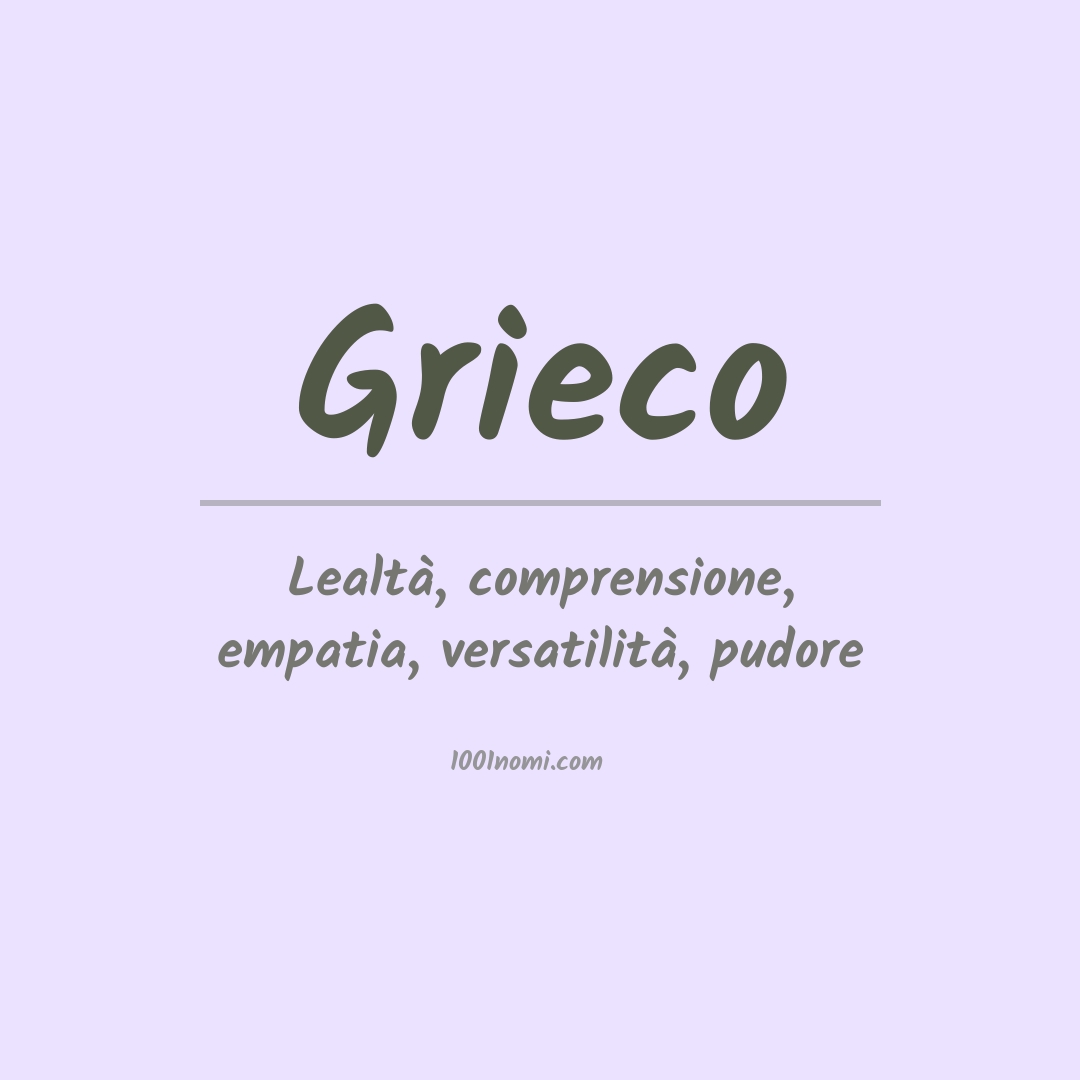 Significato del nome Grieco