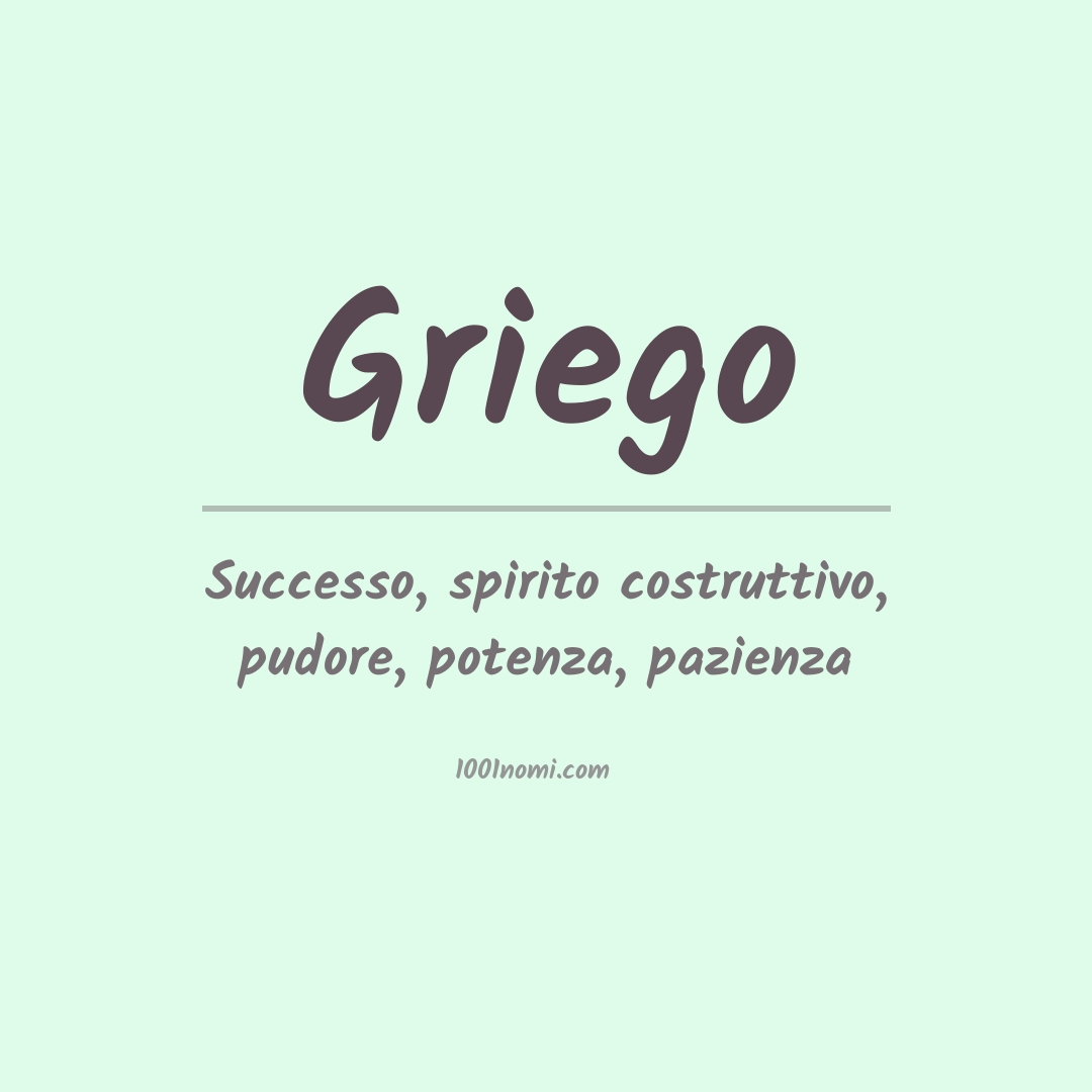 Significato del nome Griego