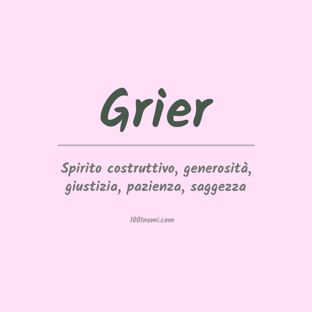 Significato del nome Grier