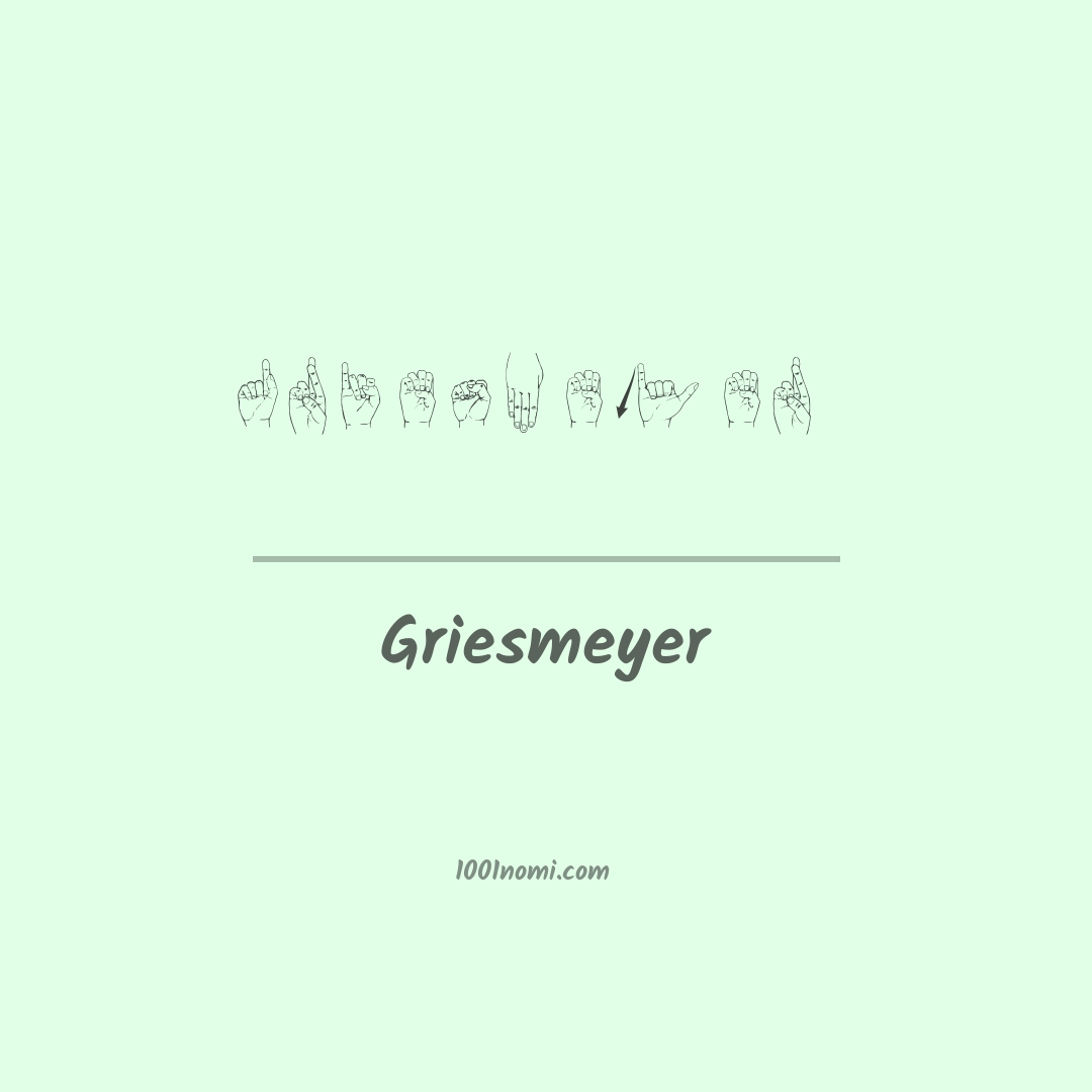 Griesmeyer nella lingua dei segni