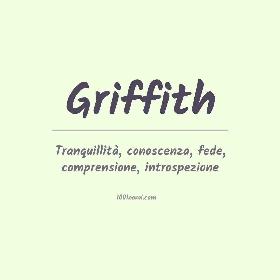 Significato del nome Griffith