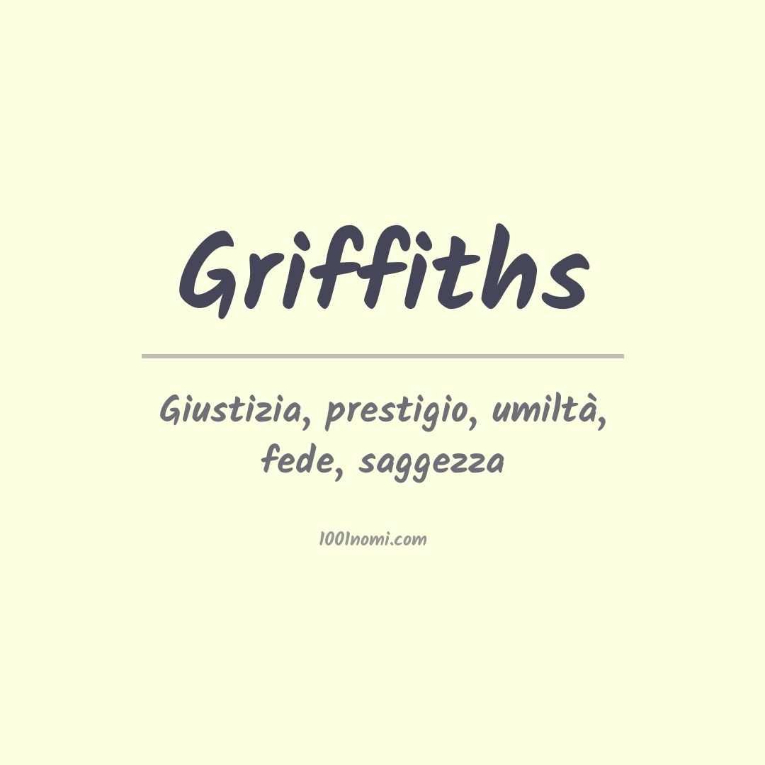 Significato del nome Griffiths