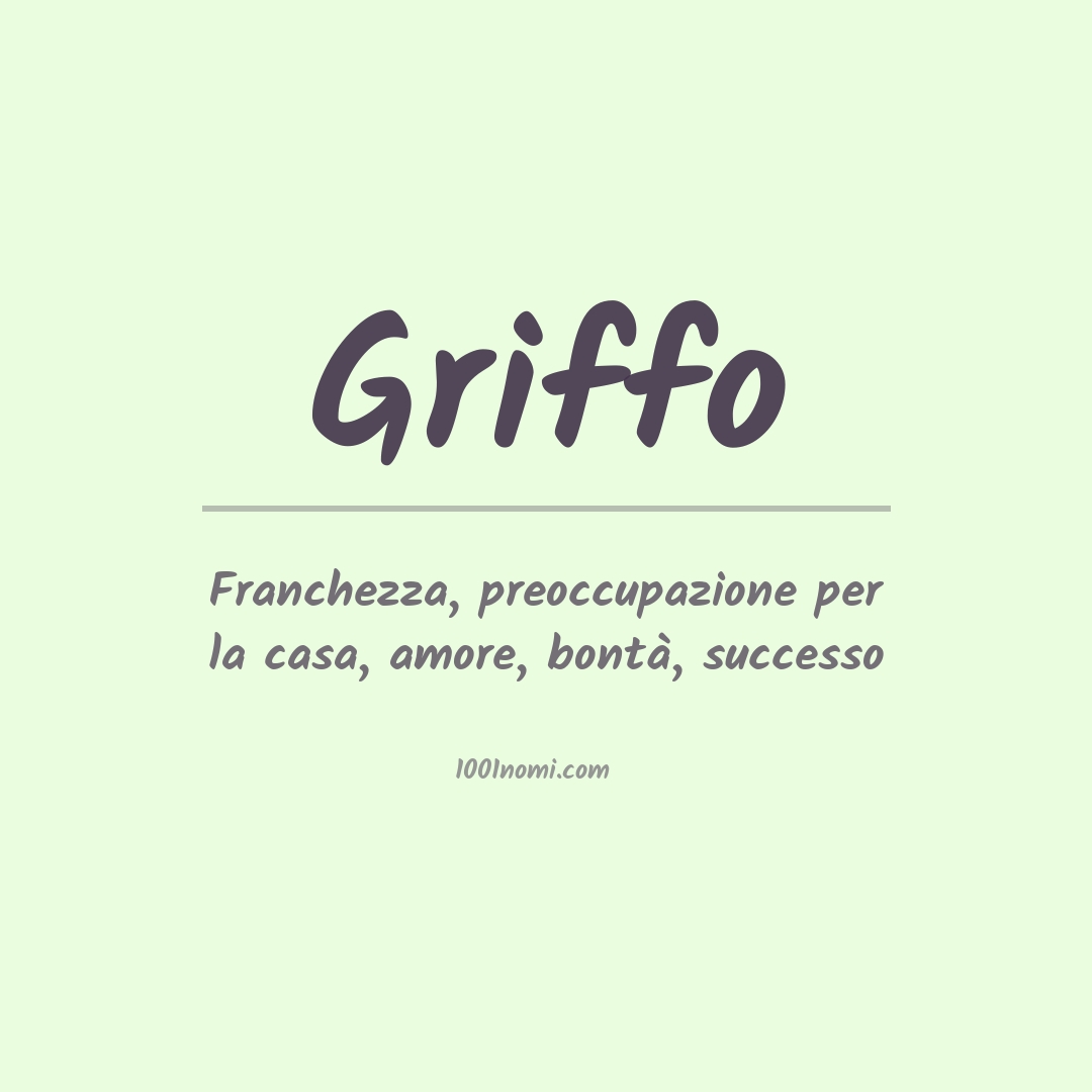 Significato del nome Griffo