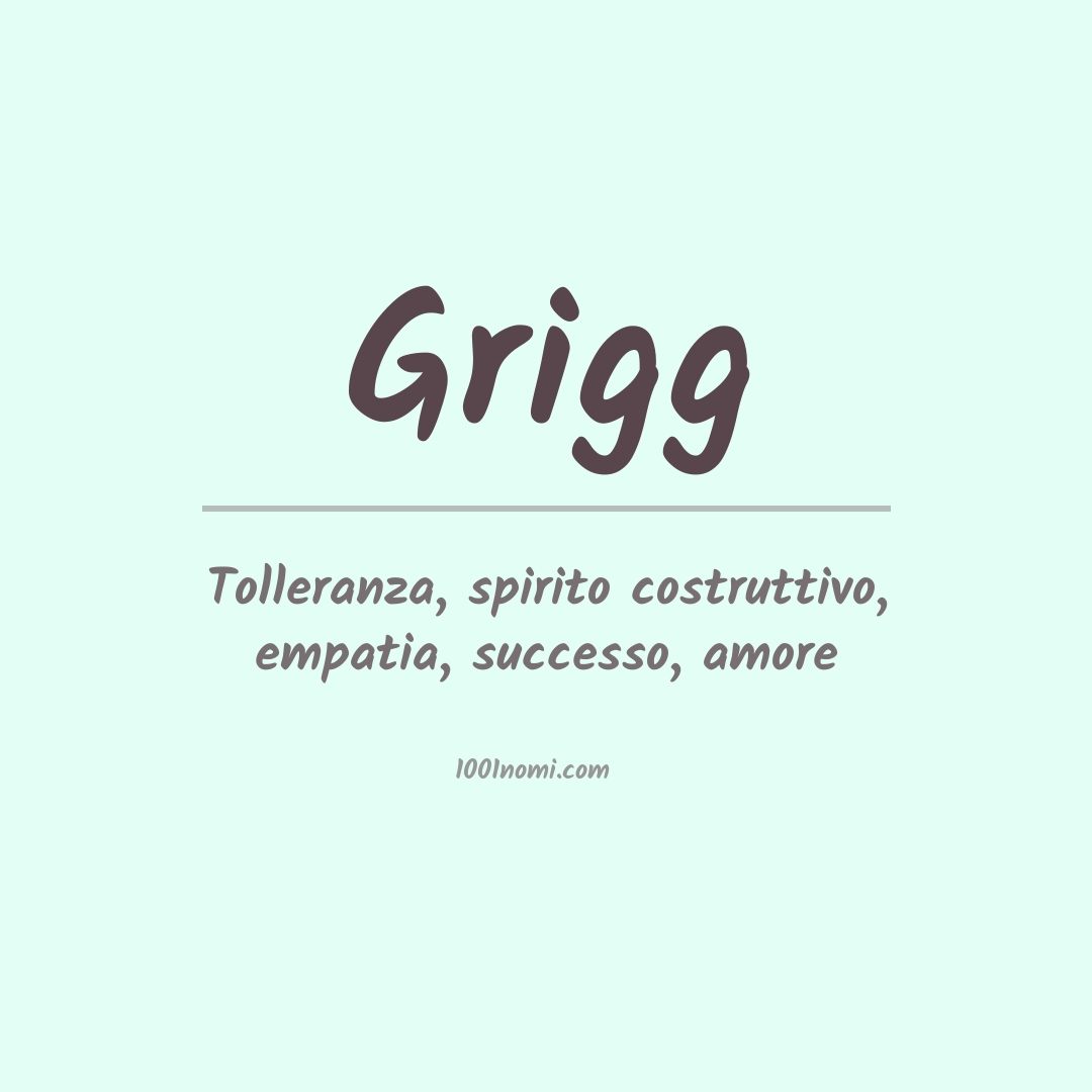 Significato del nome Grigg