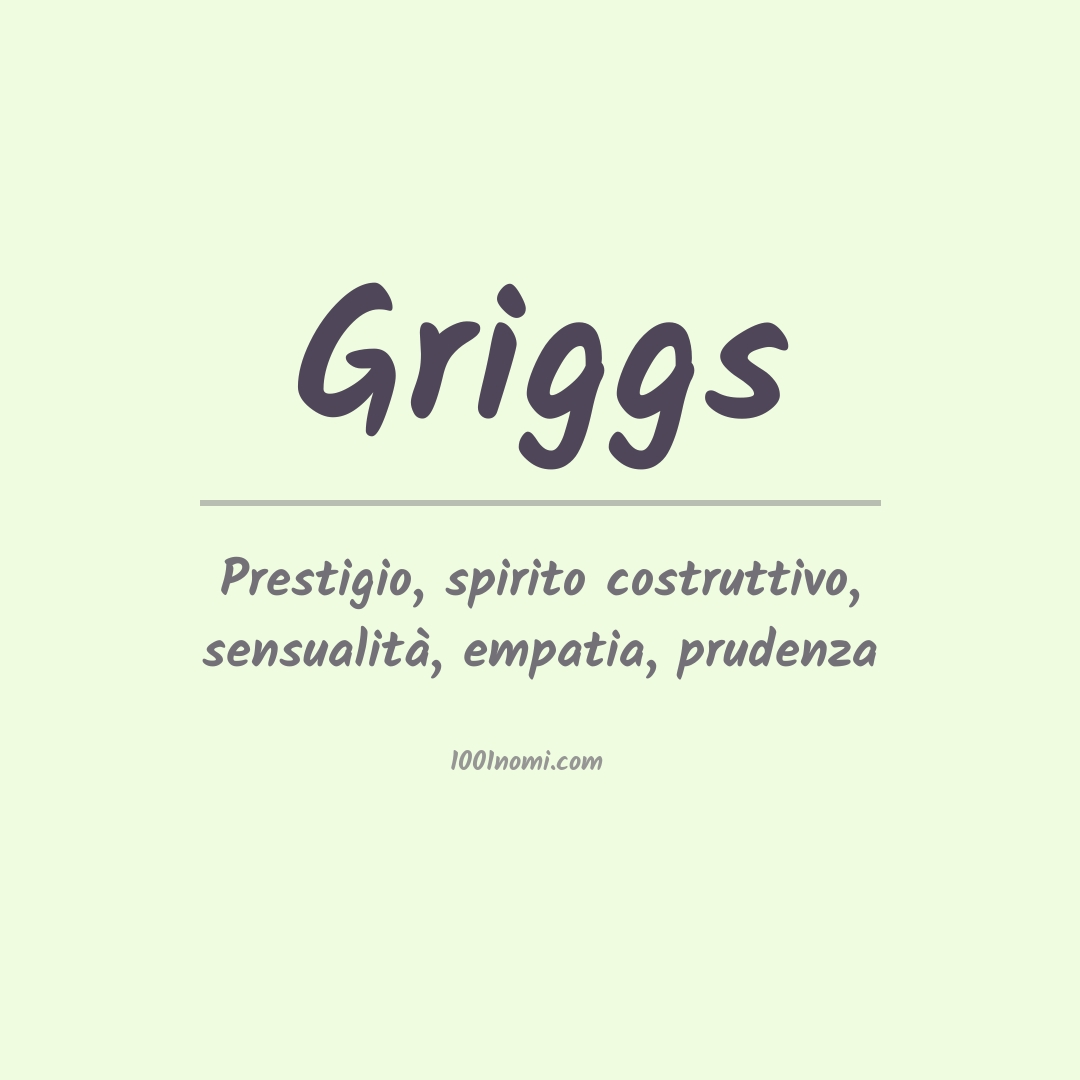 Significato del nome Griggs