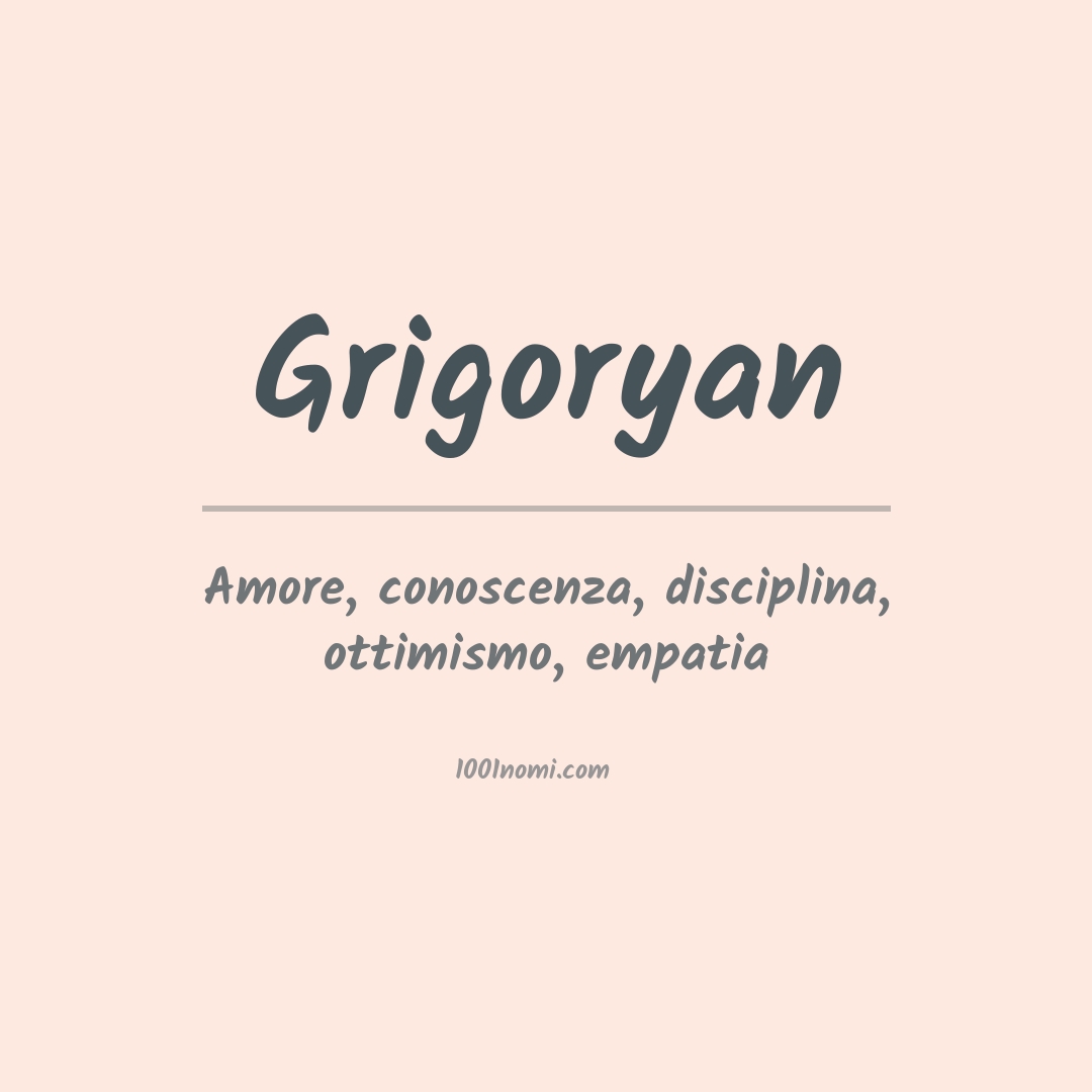 Significato del nome Grigoryan