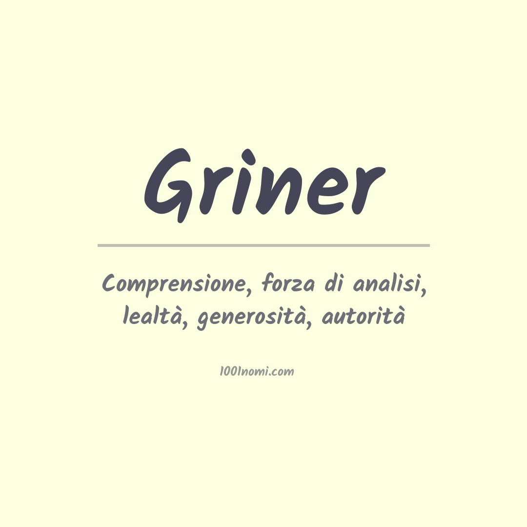 Significato del nome Griner