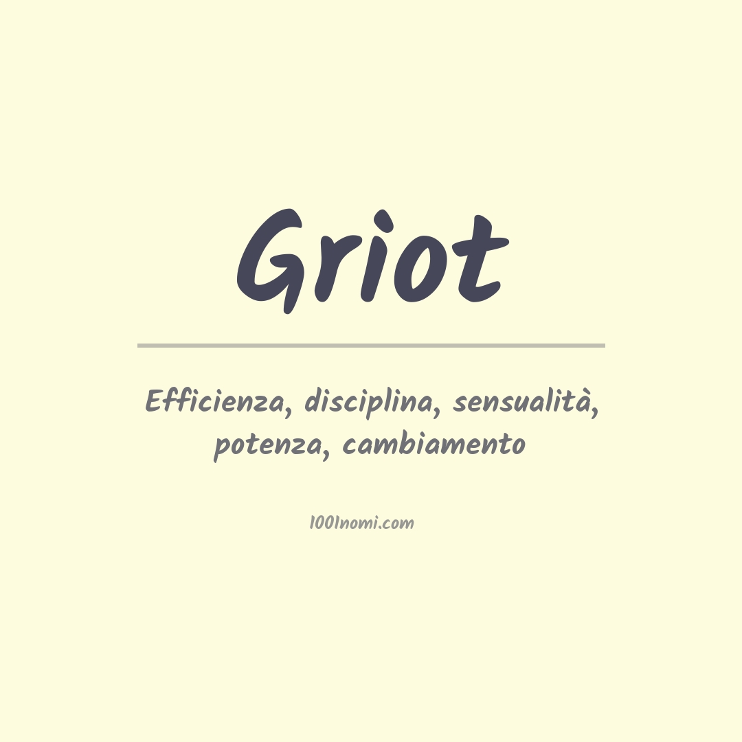 Significato del nome Griot Significato del nome Griot