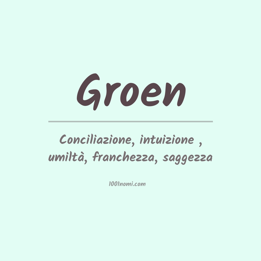 Significato del nome Groen