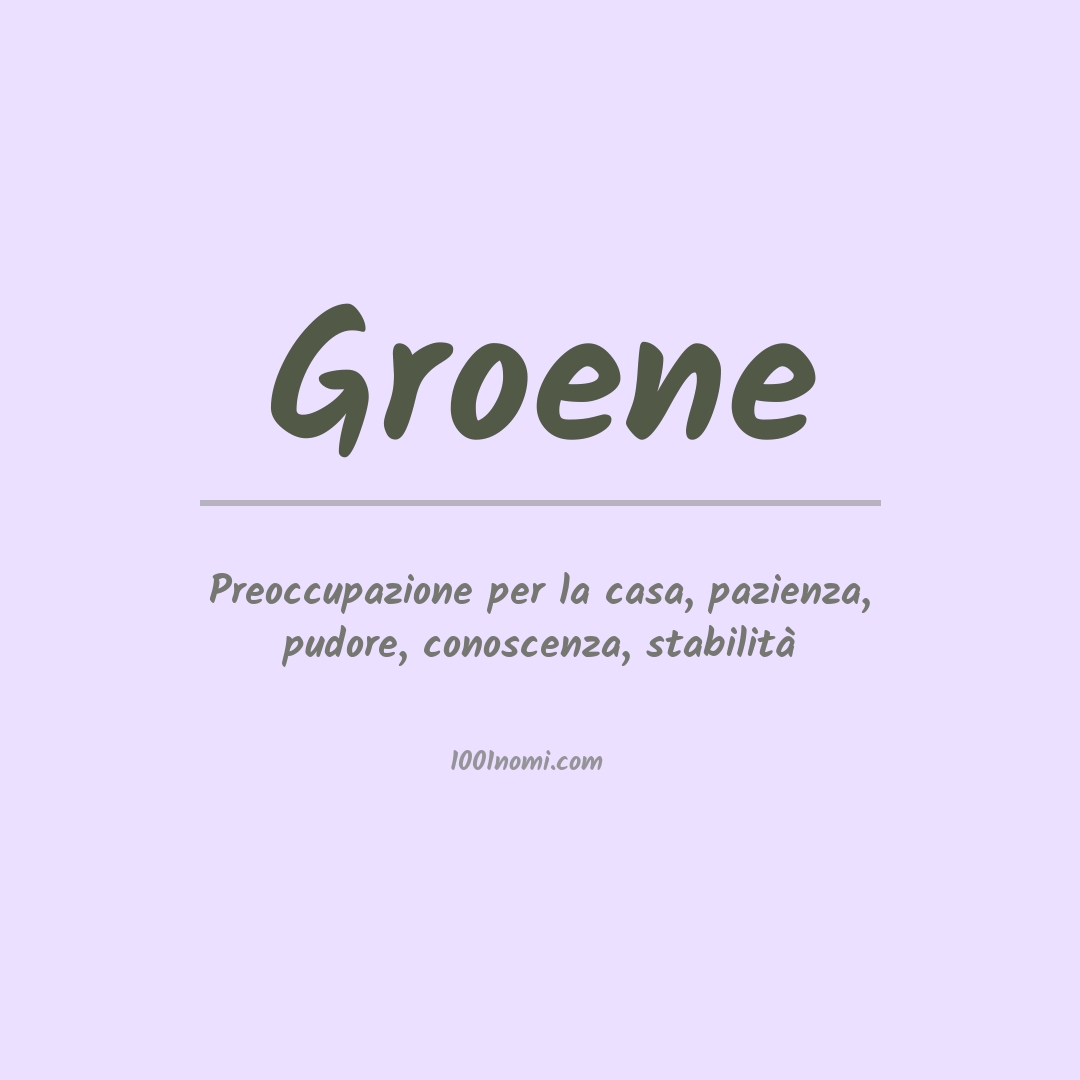 Significato del nome Groene