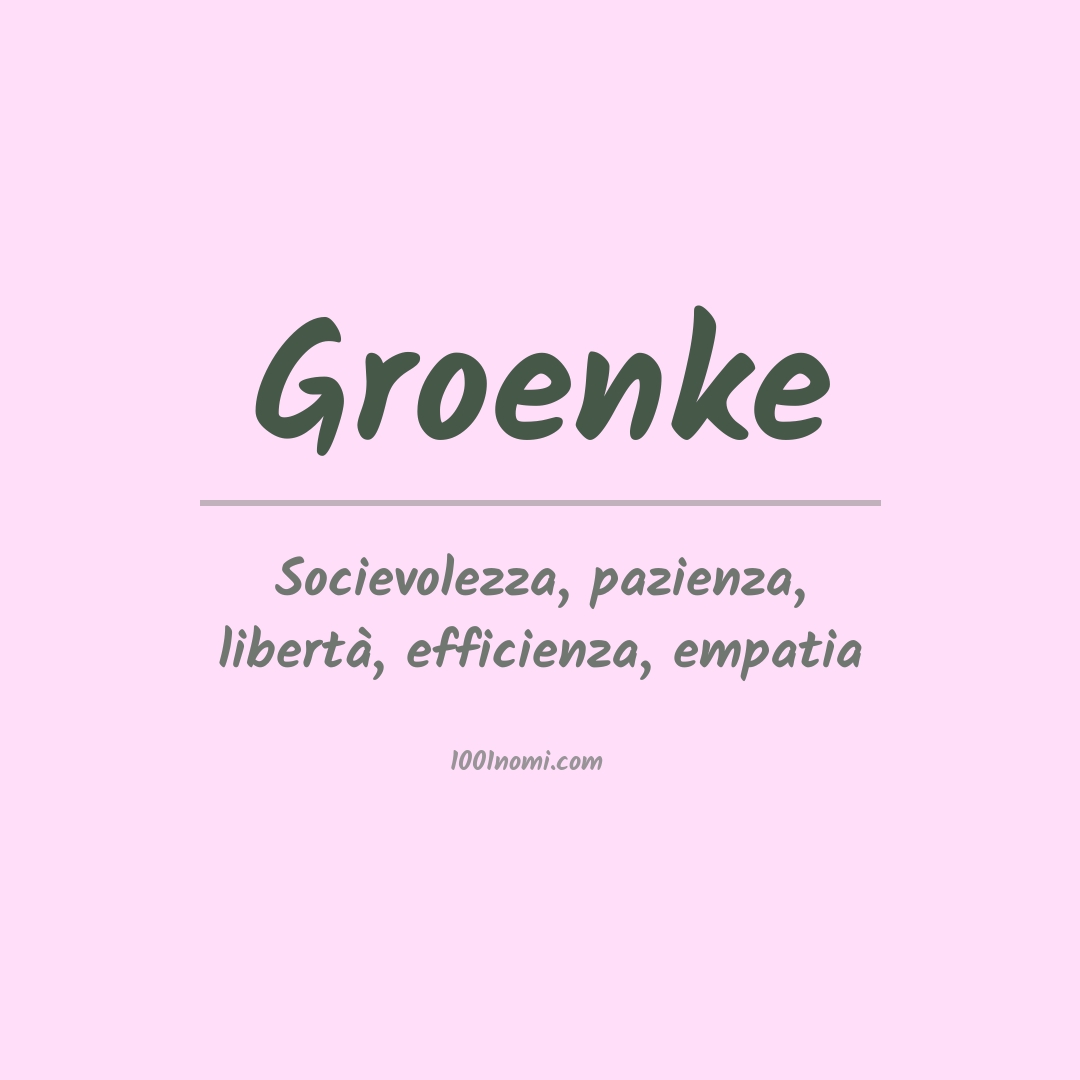 Significato del nome Groenke