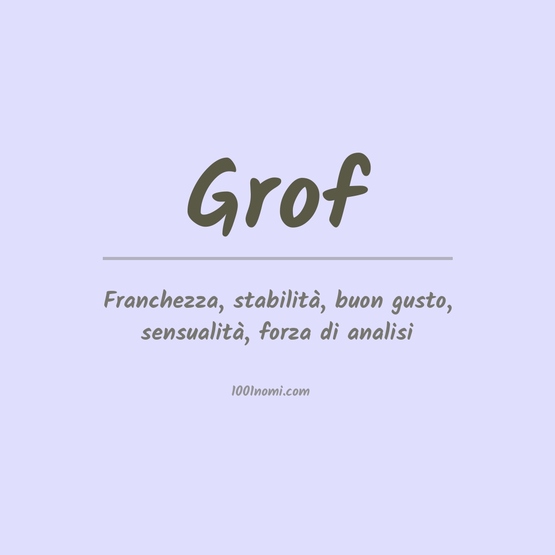 Significato del nome Grof