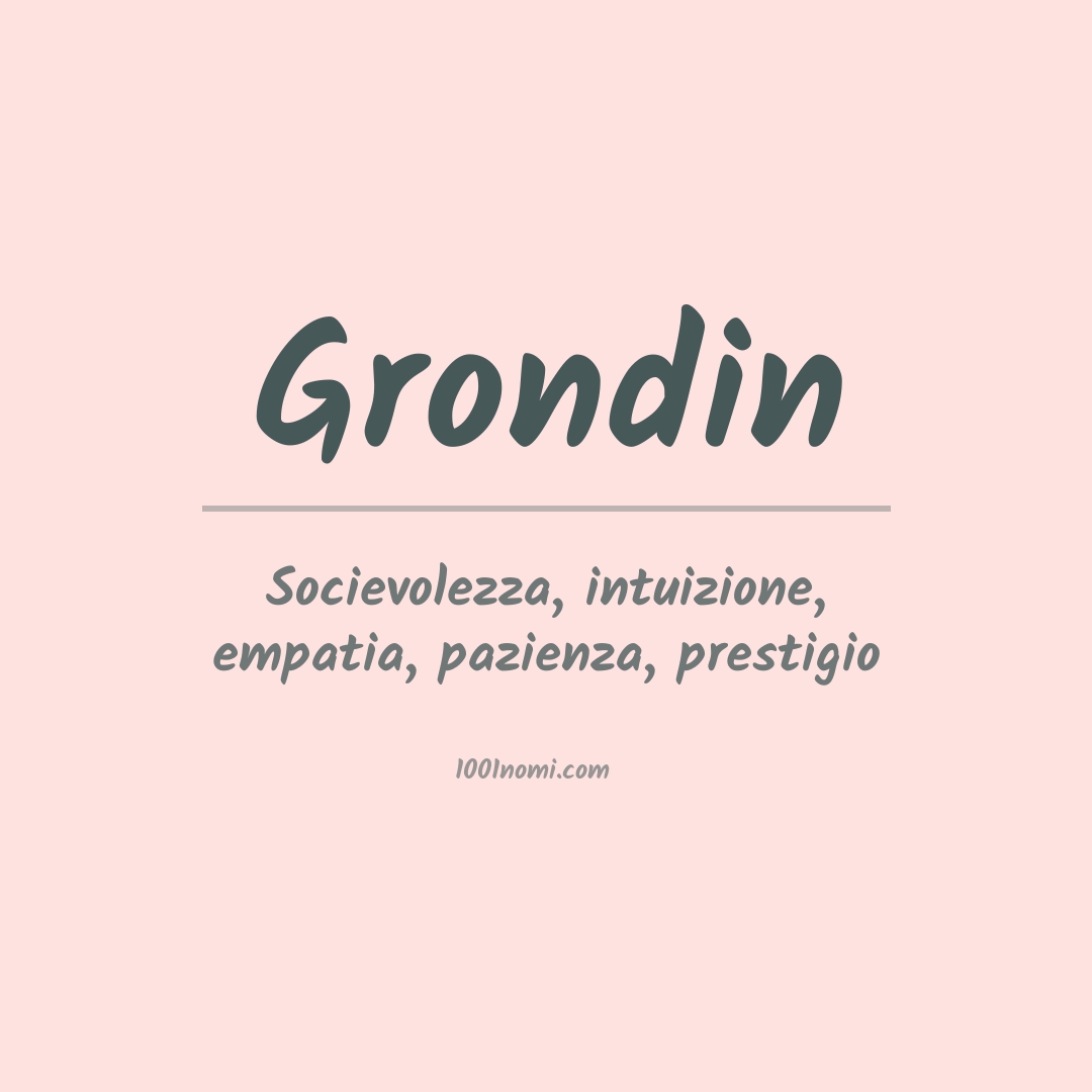 Significato del nome Grondin Significato del nome Grondin
