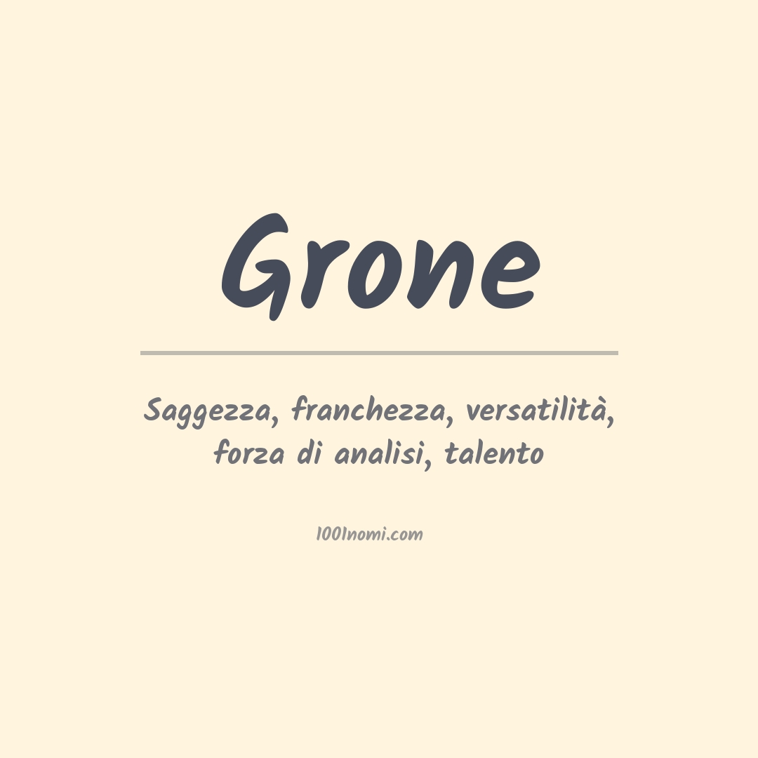 Significato del nome Grone