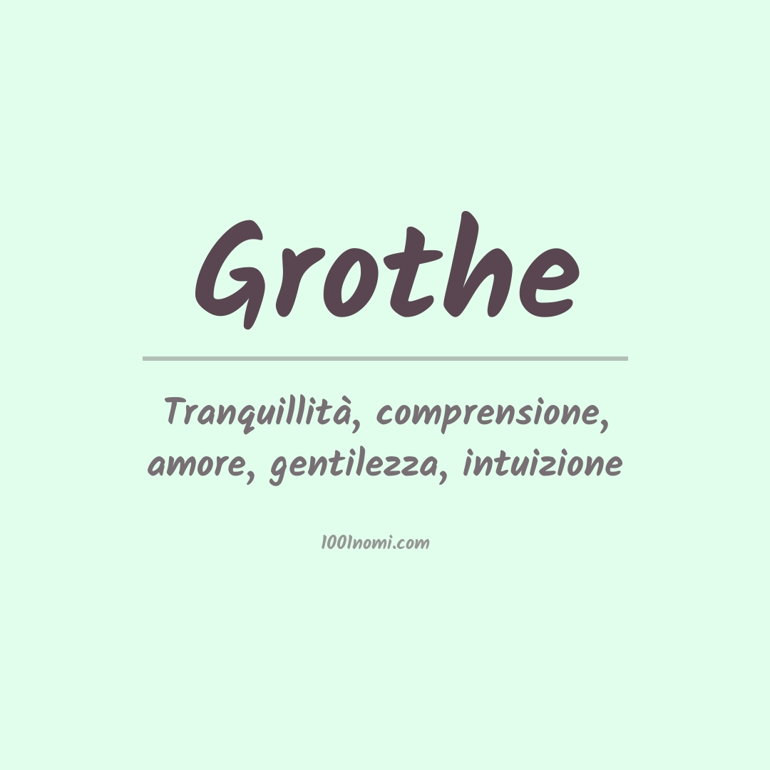 Significato del nome Grothe