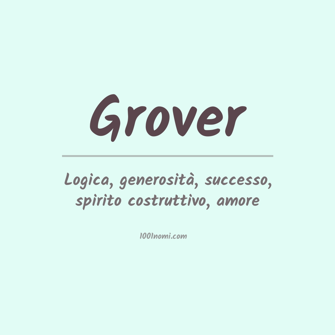 Significato del nome Grover