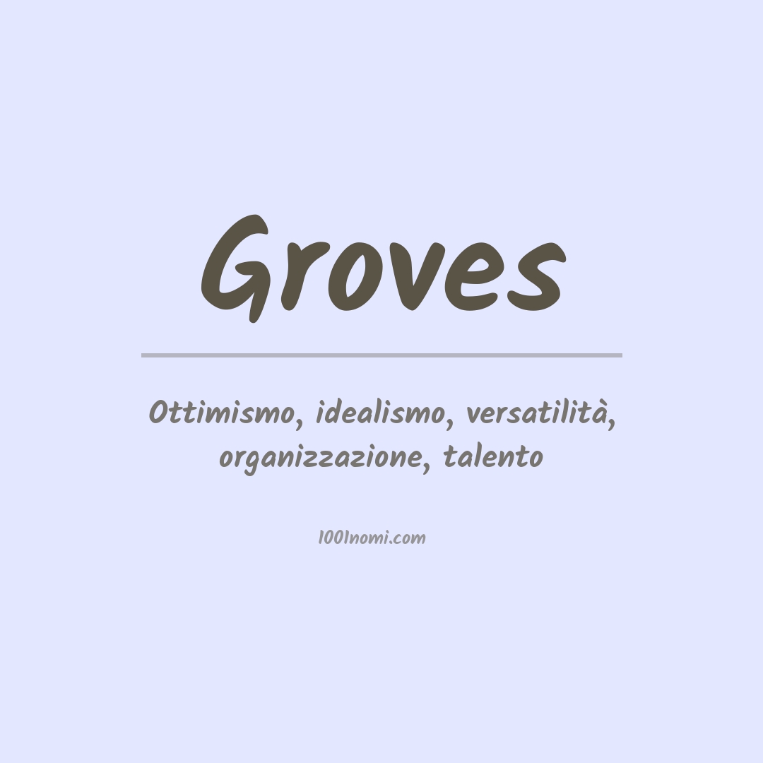 Significato del nome Groves Significato del nome Groves