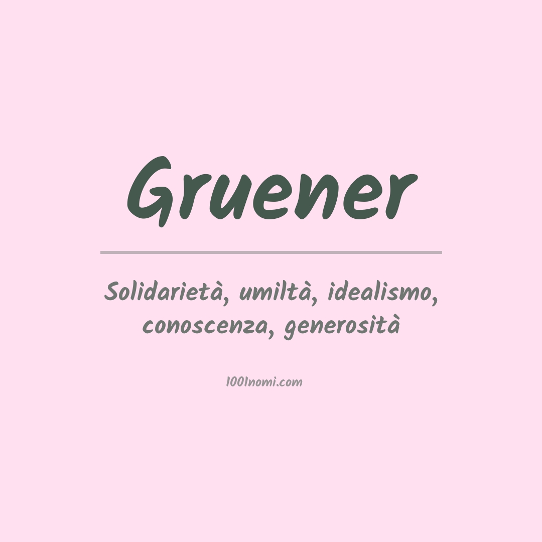 Significato del nome Gruener