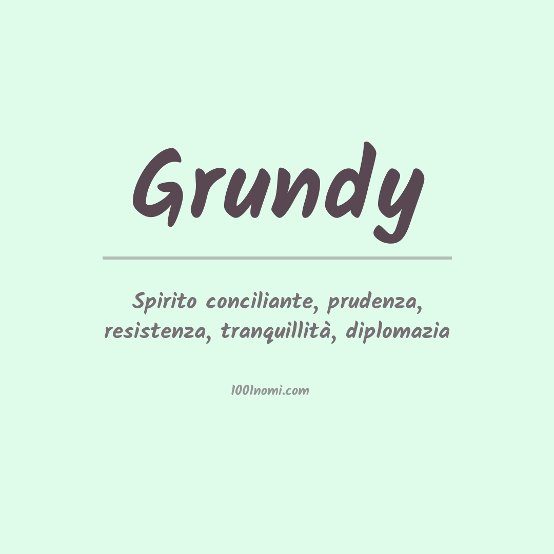 Significato del nome Grundy